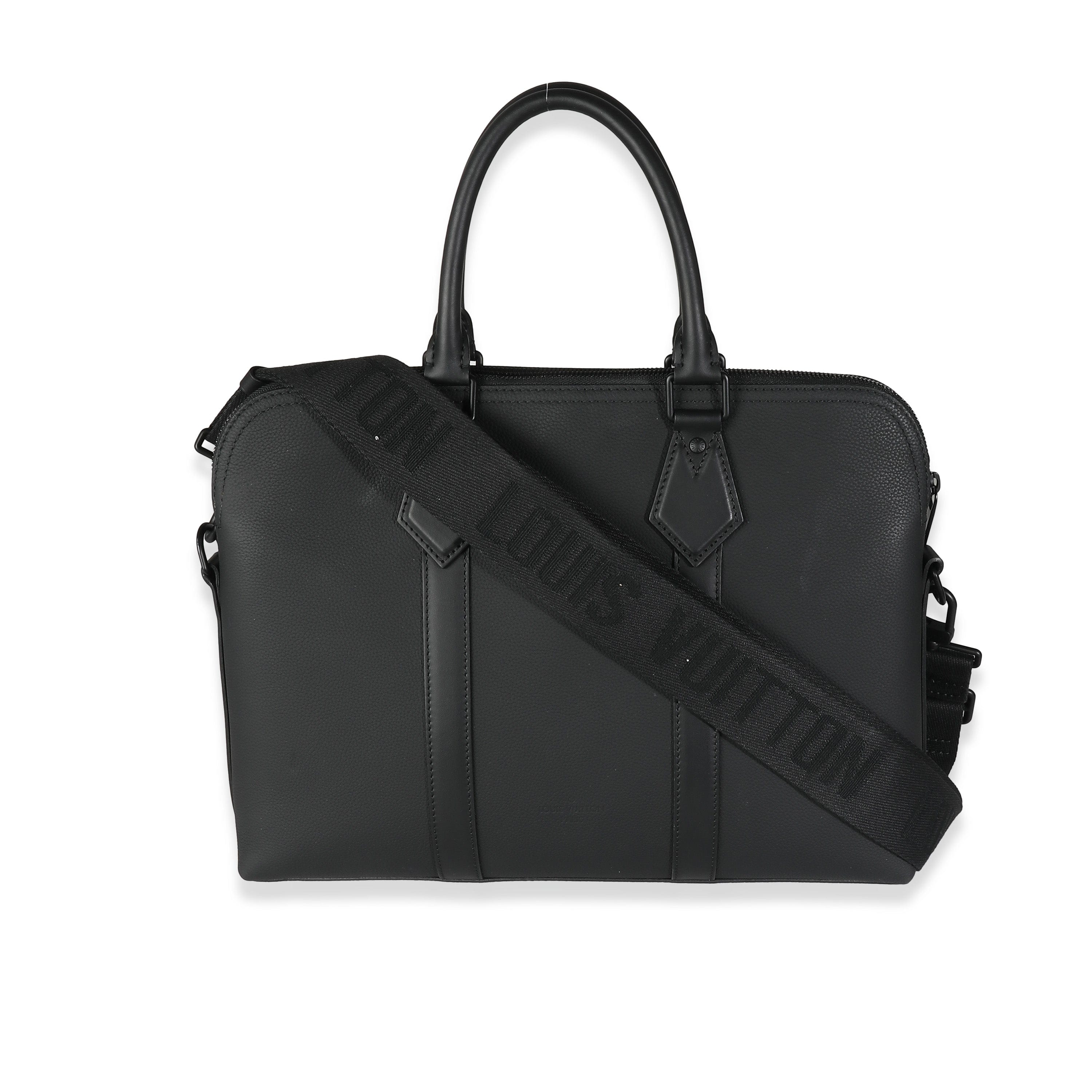 Louis Vuitton Louis Vuitton Black Calfskin Aerogram Takeoff Briefcase