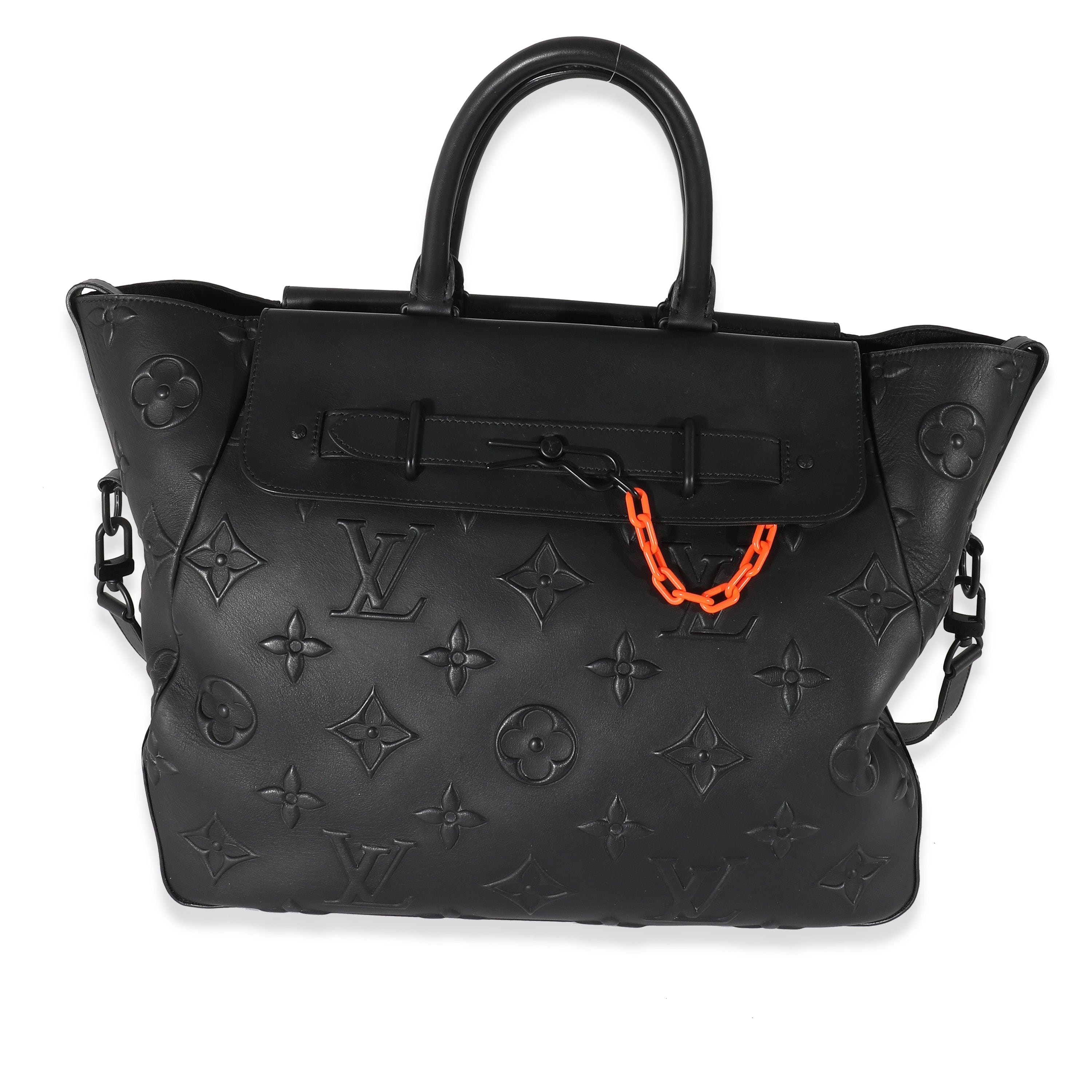 Louis Vuitton Louis Vuitton Black Monogram Cowhide Catwalk Steamer Tote