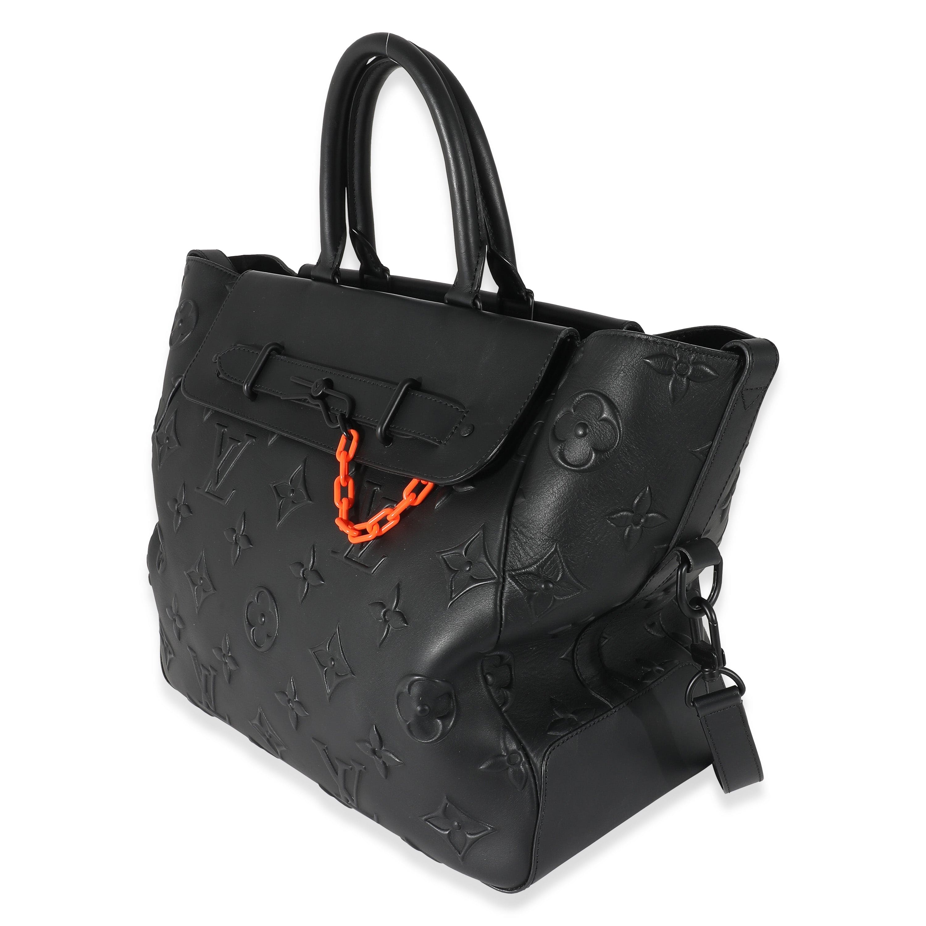 Louis Vuitton Louis Vuitton Black Monogram Cowhide Catwalk Steamer Tote