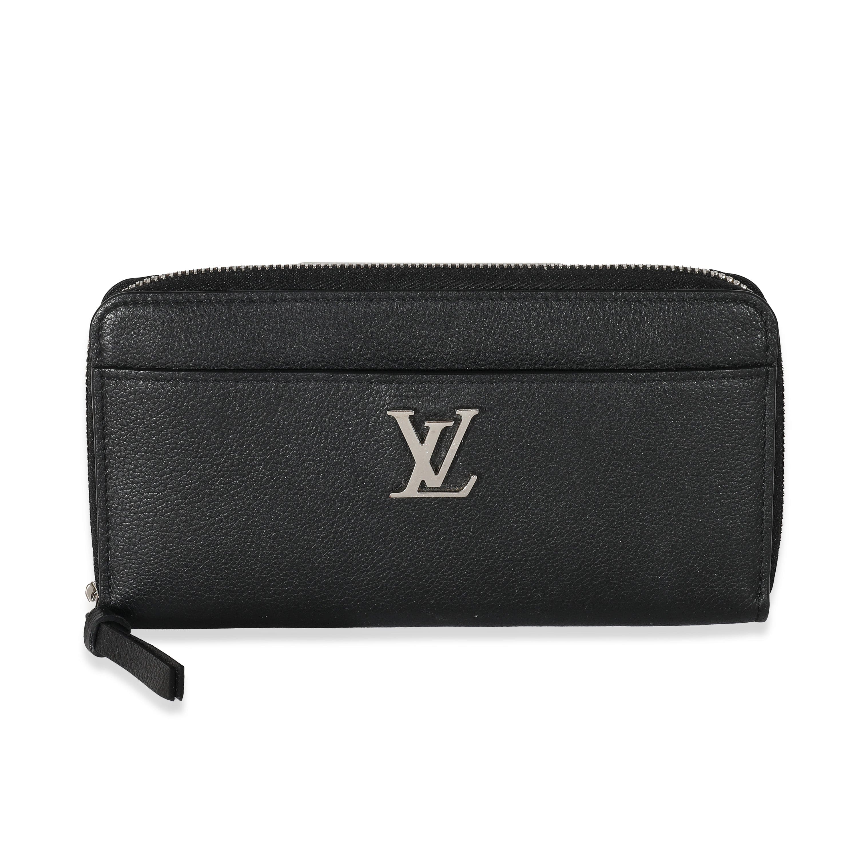 Louis Vuitton Louis Vuitton Black Supple Calf Leather Lockme Zippy Wallet