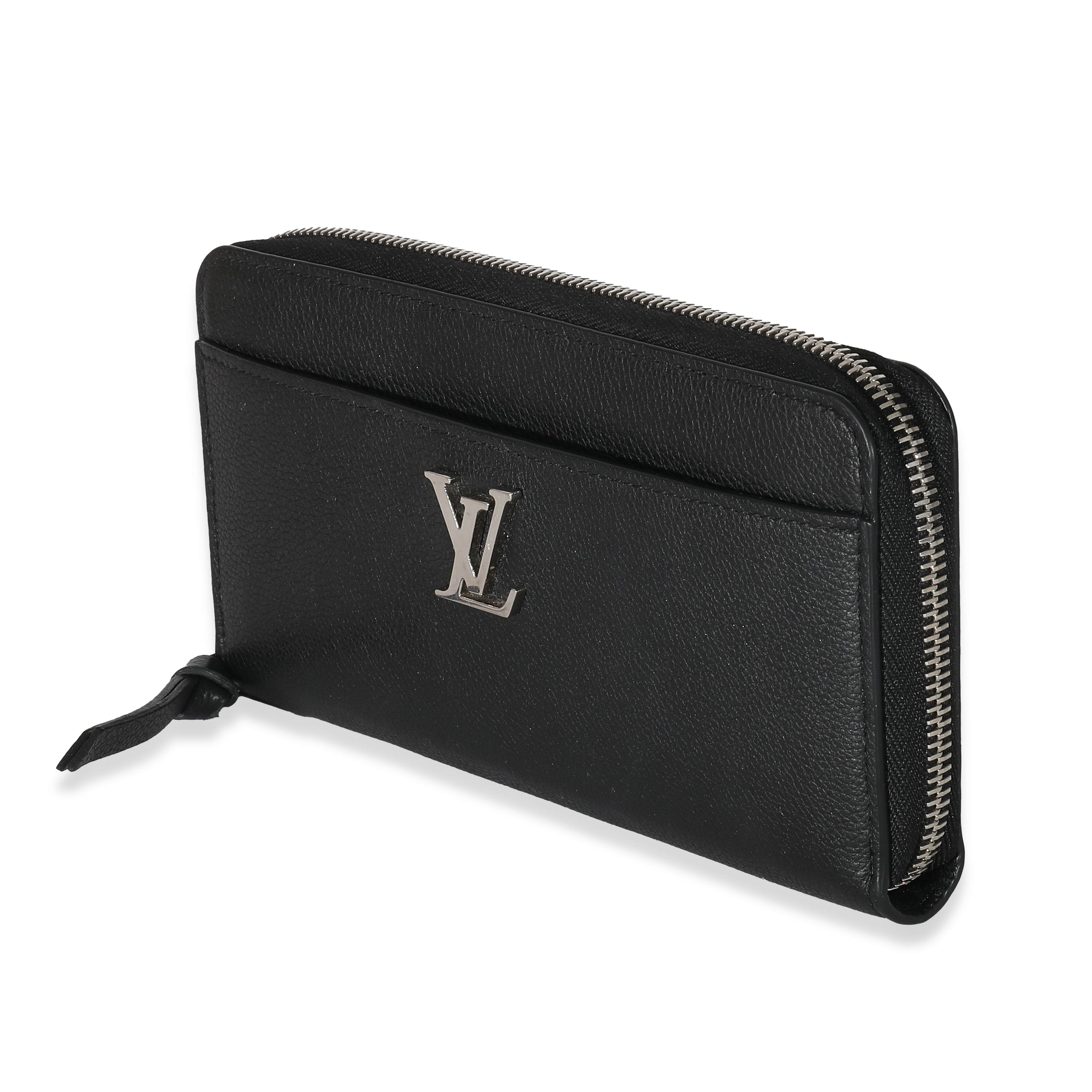 Louis Vuitton Louis Vuitton Black Supple Calf Leather Lockme Zippy Wallet