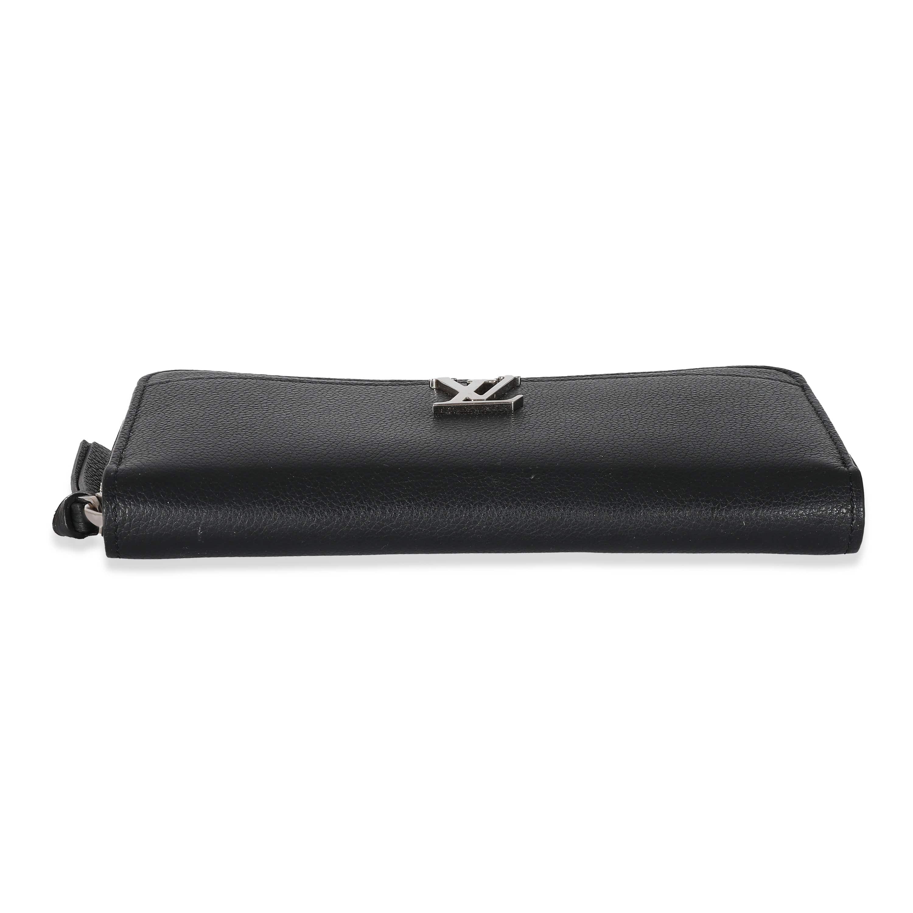 Louis Vuitton Louis Vuitton Black Supple Calf Leather Lockme Zippy Wallet