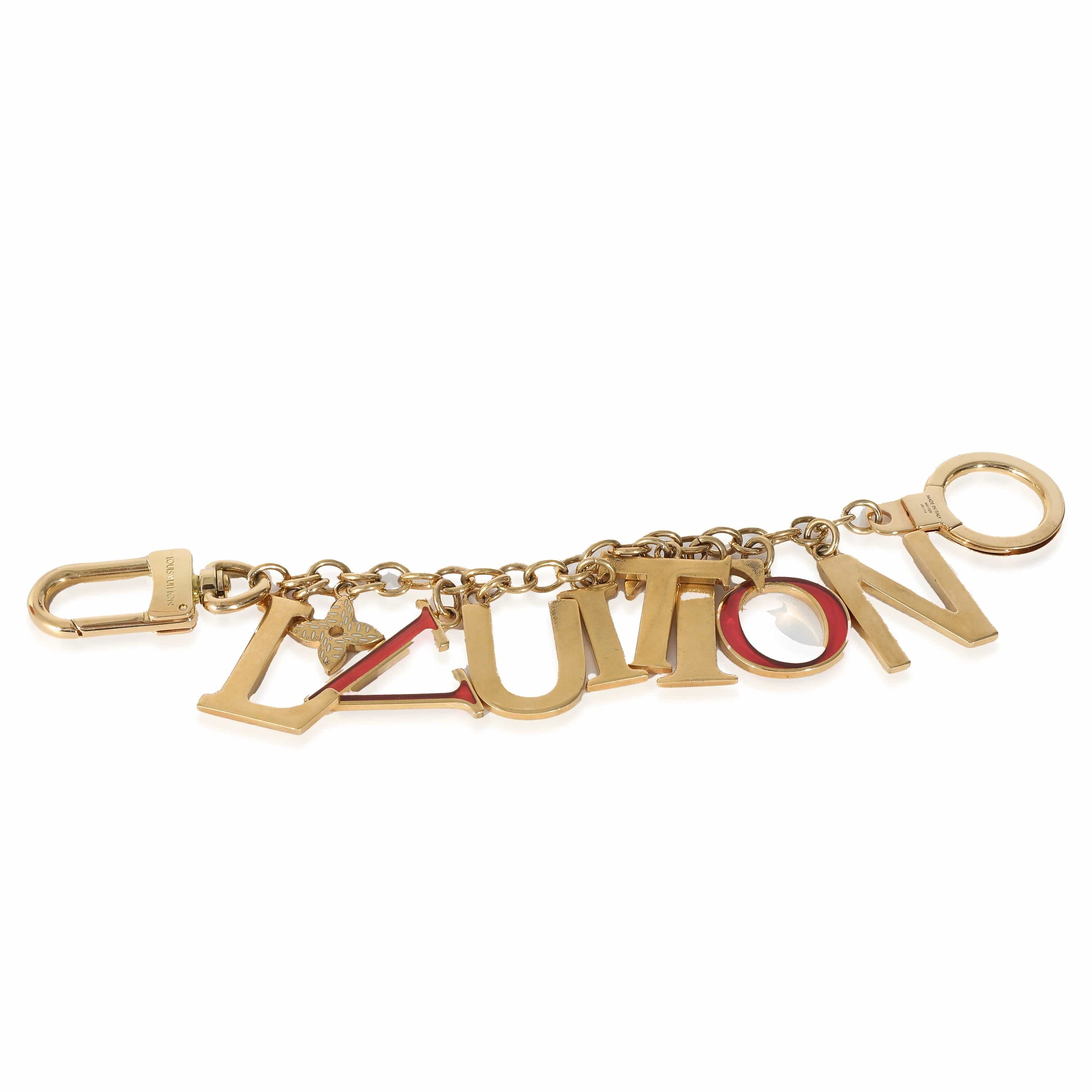 Louis Vuitton Louis Vuitton Gold Pink LV Tag Bag Charm