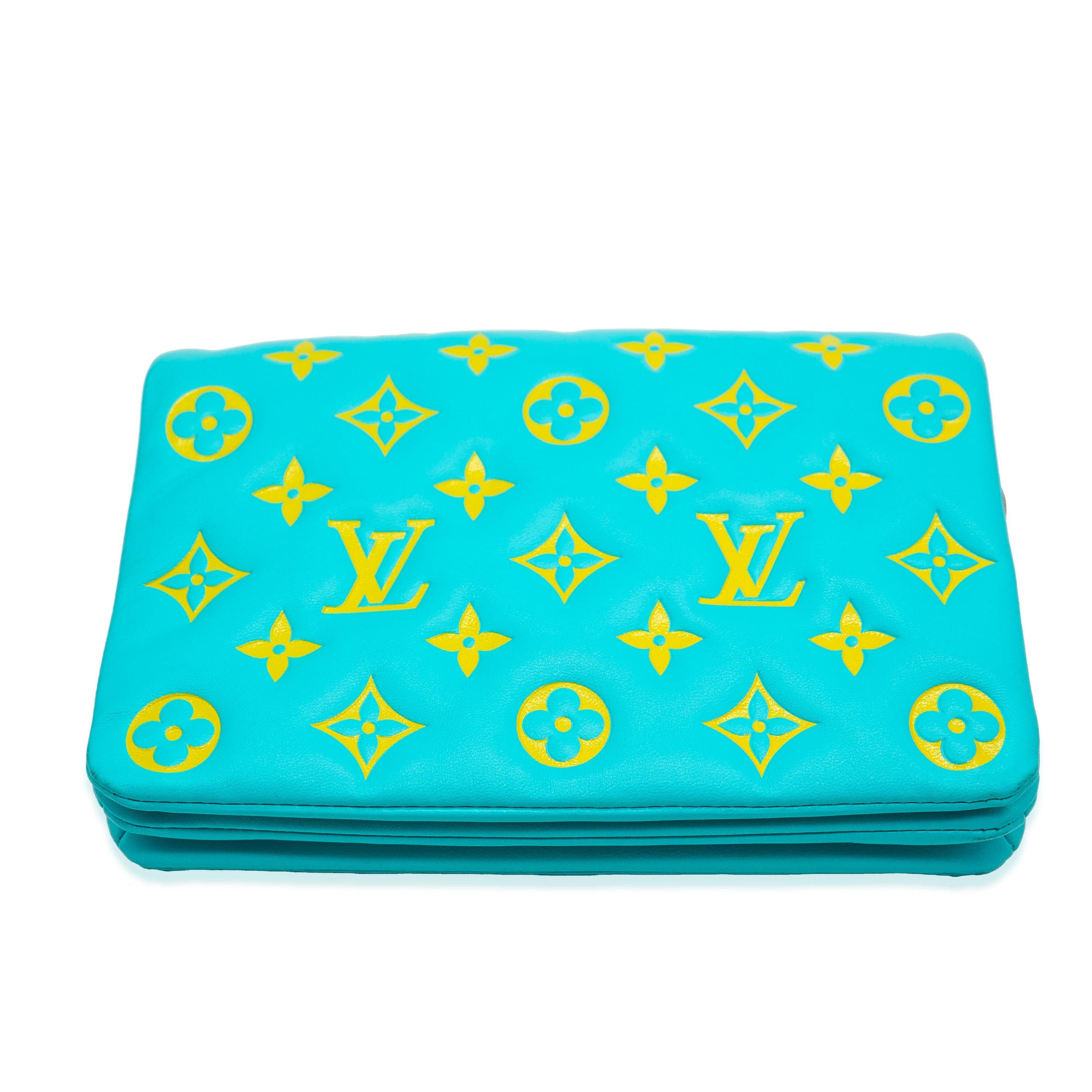 Louis Vuitton Louis Vuitton Menthe Jaune Monogram Embossed Lambskin Pochette Coussin