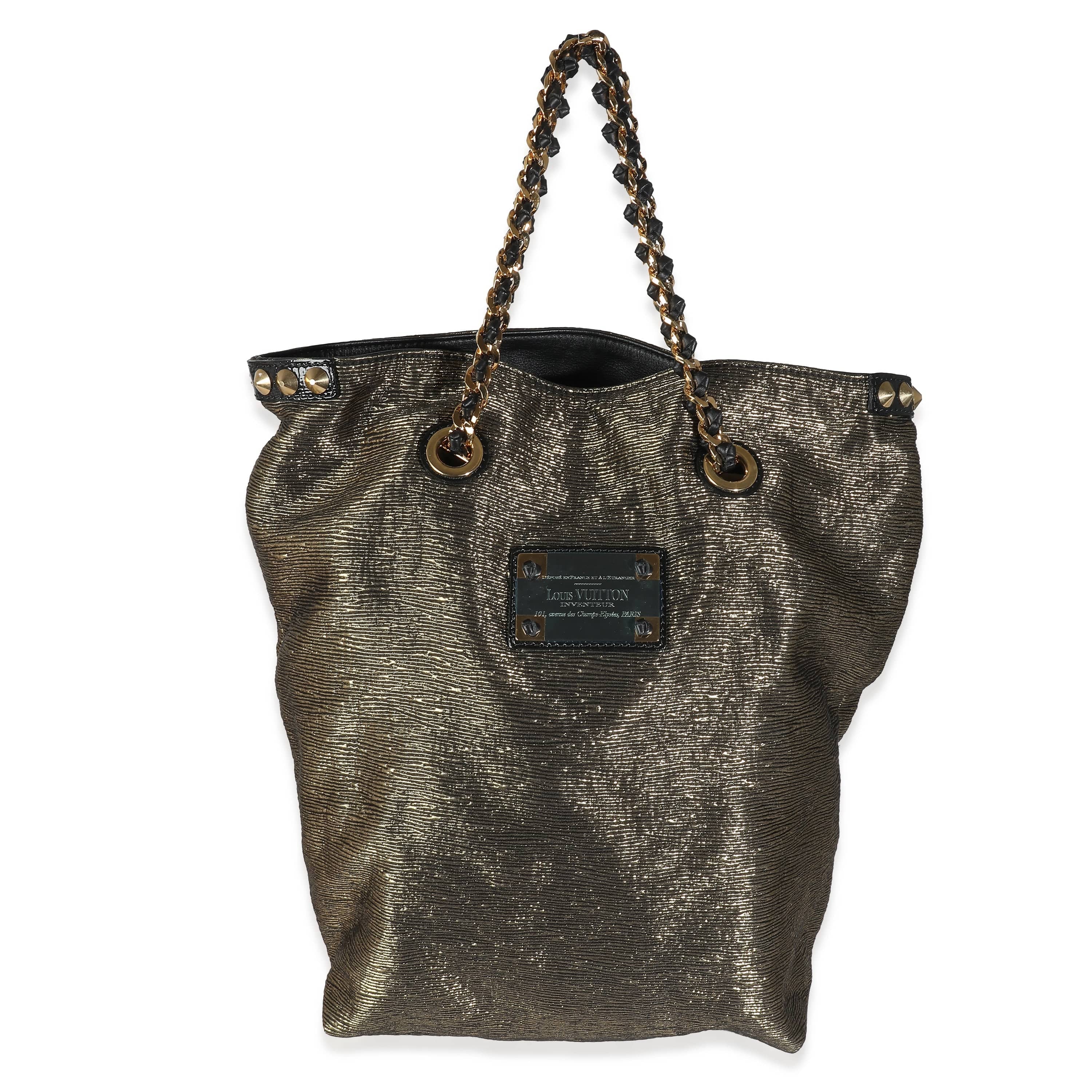 Louis Vuitton Louis Vuitton Metallic Gold Jacquard Double Jeu Tote