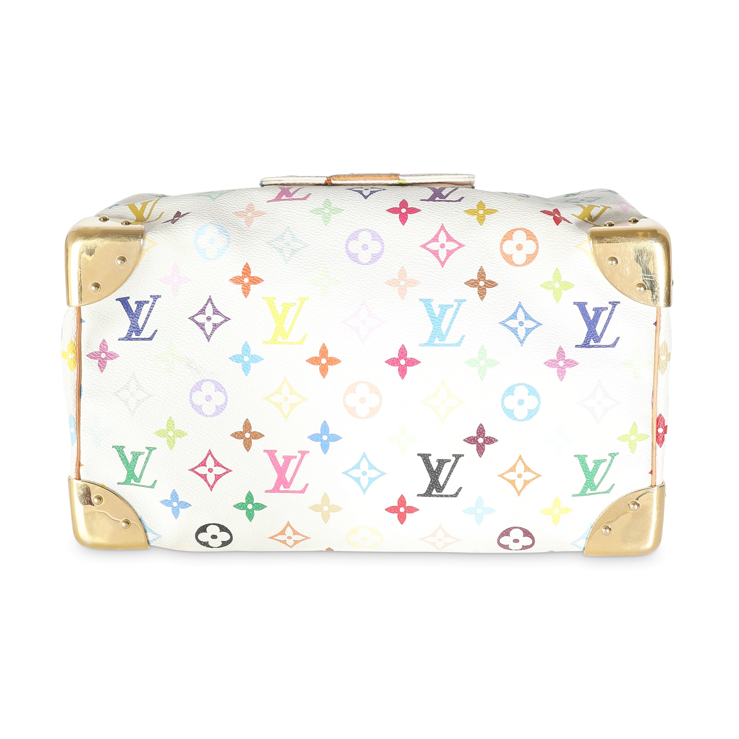 Louis Vuitton Louis Vuitton White Multicolor Canvas Speedy 30