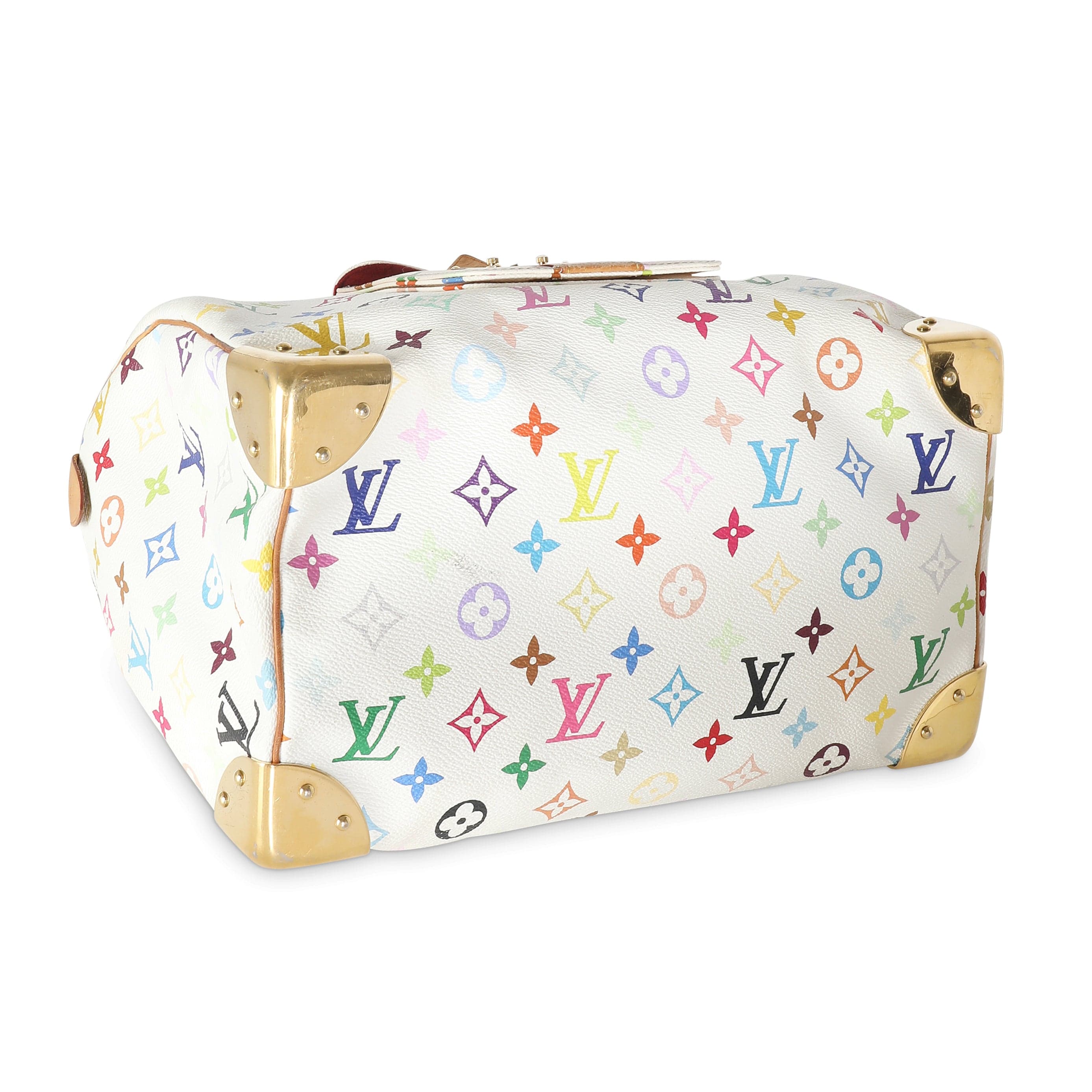 Louis Vuitton Louis Vuitton White Multicolor Canvas Speedy 30