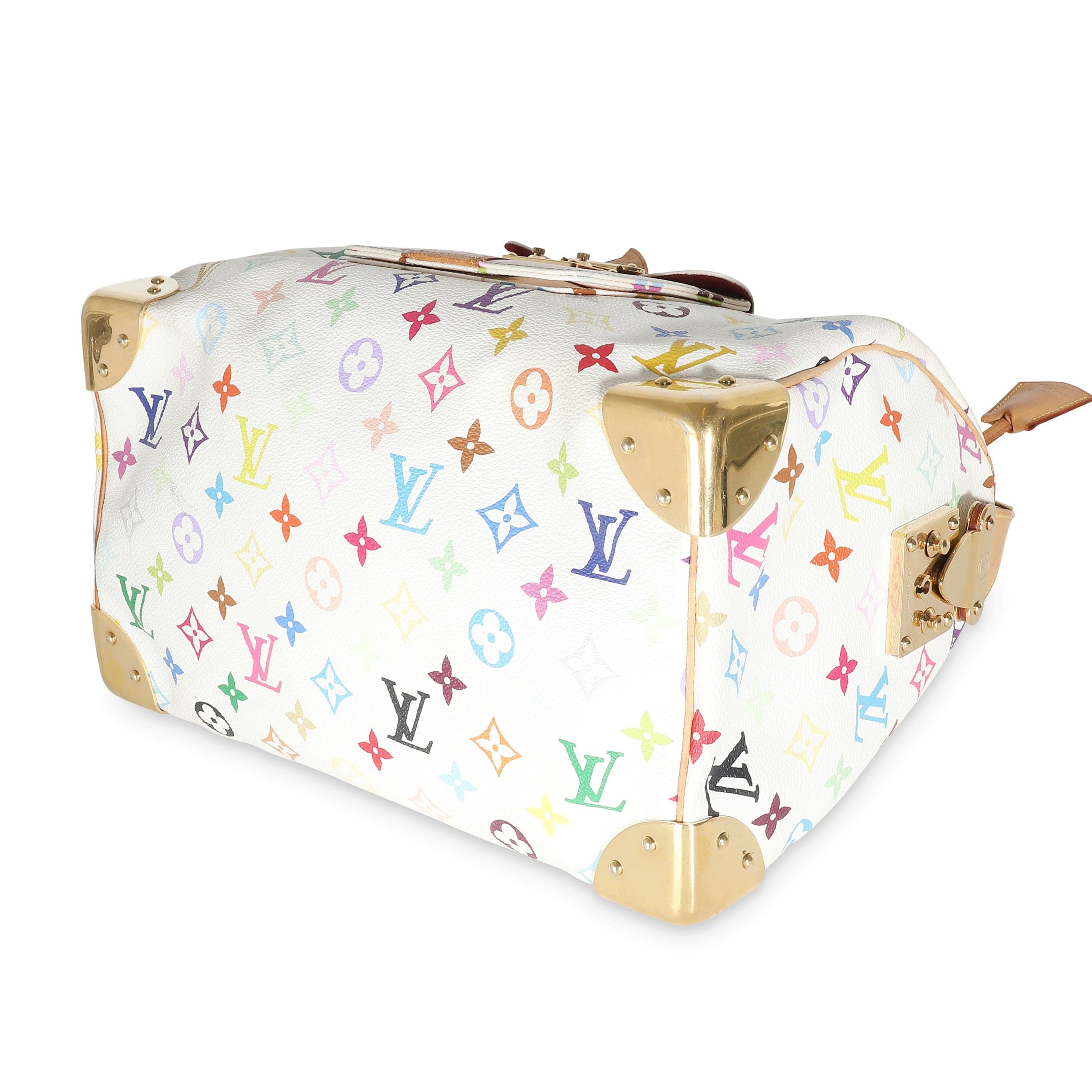 Louis Vuitton Louis Vuitton White Multicolor Canvas Speedy 30