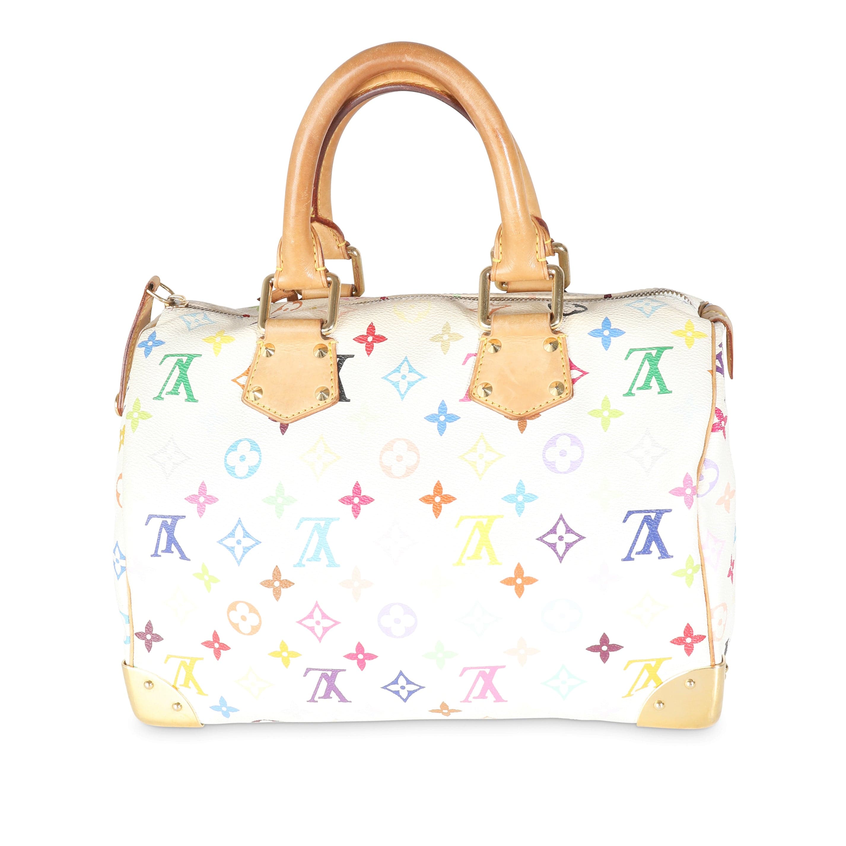 Louis Vuitton Louis Vuitton White Multicolor Canvas Speedy 30