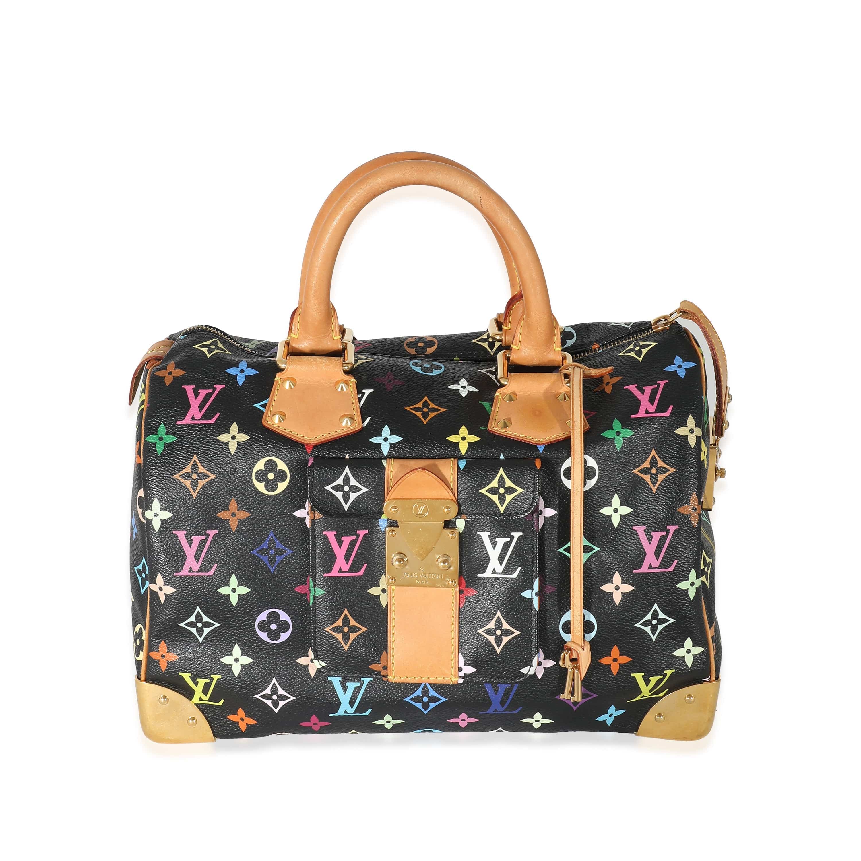 Louis Vuitton Louis Vuitton x Takashi Murakami Black Monogram Multicolore Canvas Speedy 30