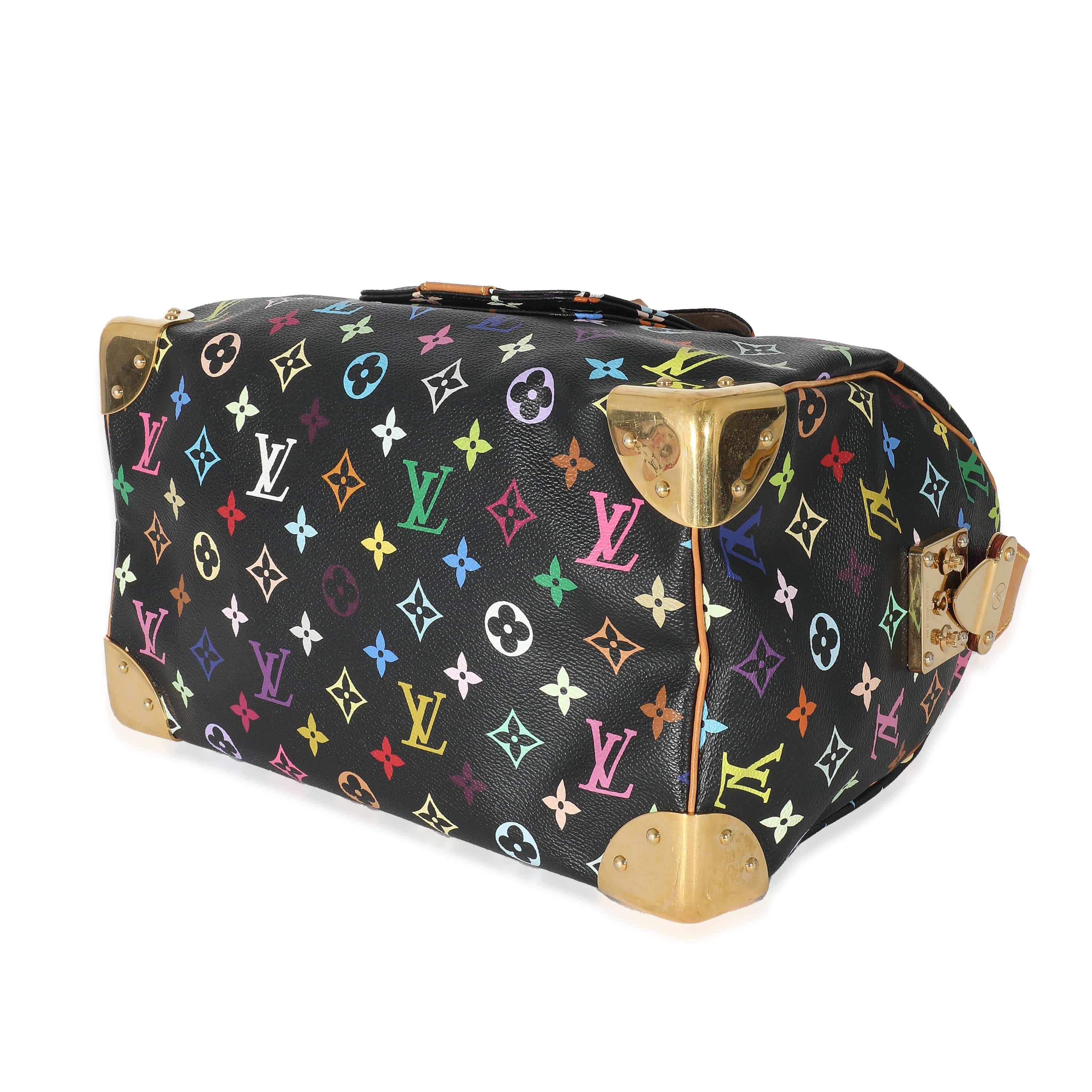 Louis Vuitton Louis Vuitton x Takashi Murakami Black Monogram Multicolore Canvas Speedy 30