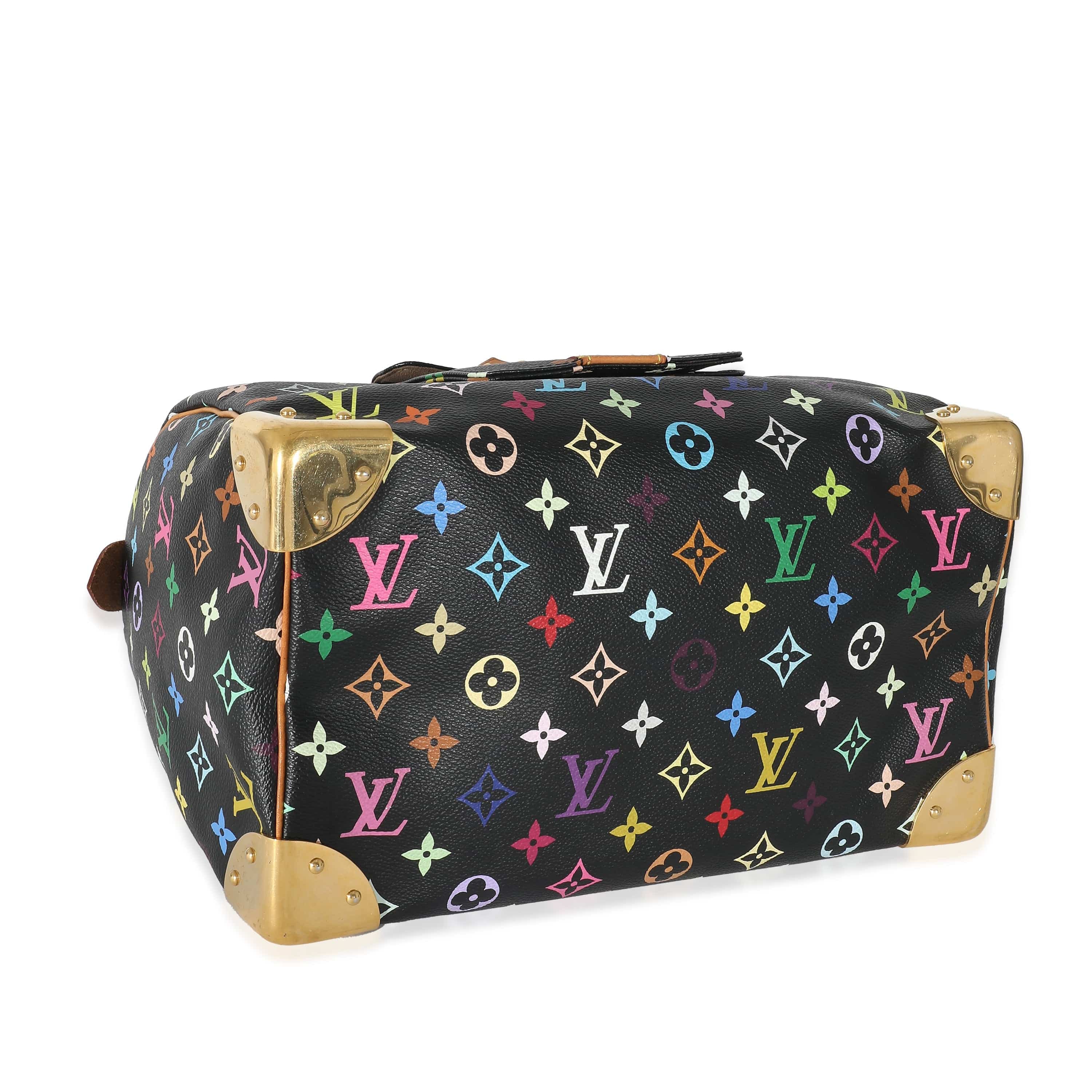 Louis Vuitton Louis Vuitton x Takashi Murakami Black Monogram Multicolore Canvas Speedy 30