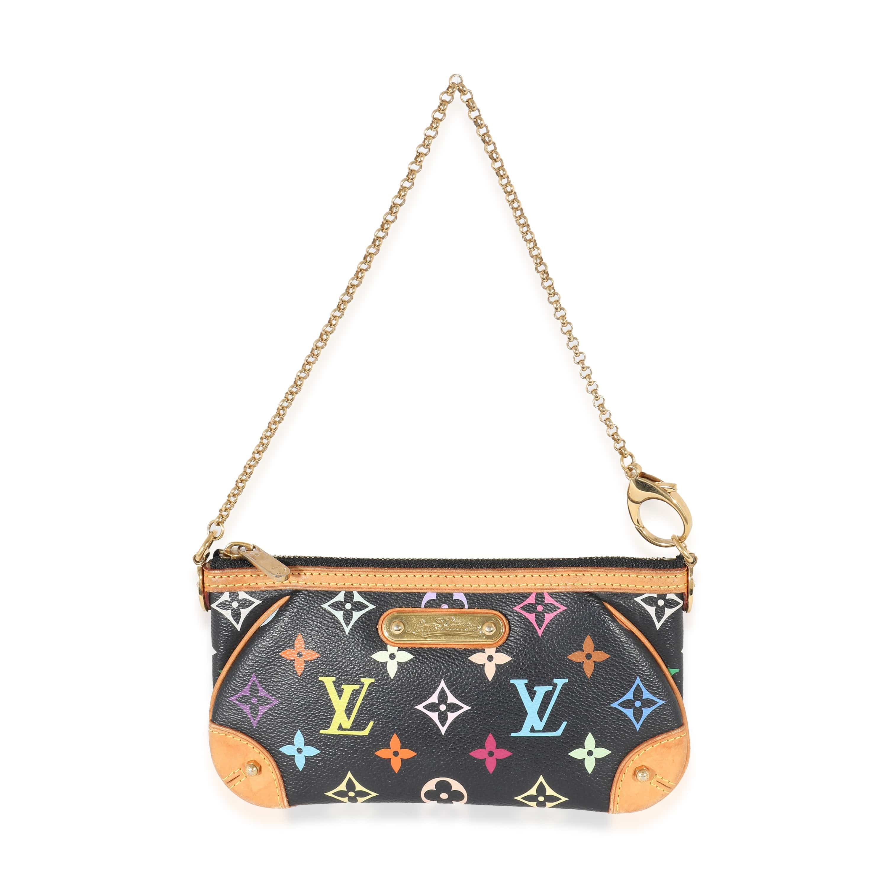 Louis Vuitton Louis Vuitton x Takashi Murakami Black Multicolor Canvas Milla Pochette