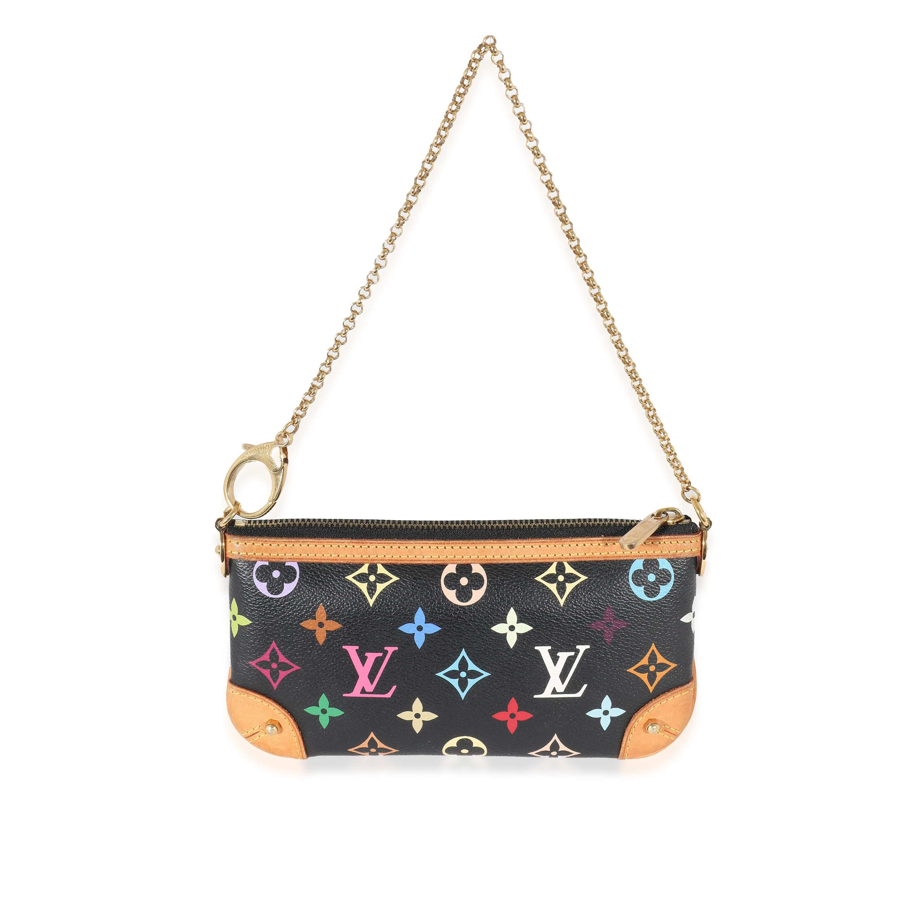 Louis Vuitton Louis Vuitton x Takashi Murakami Black Multicolor Canvas Milla Pochette