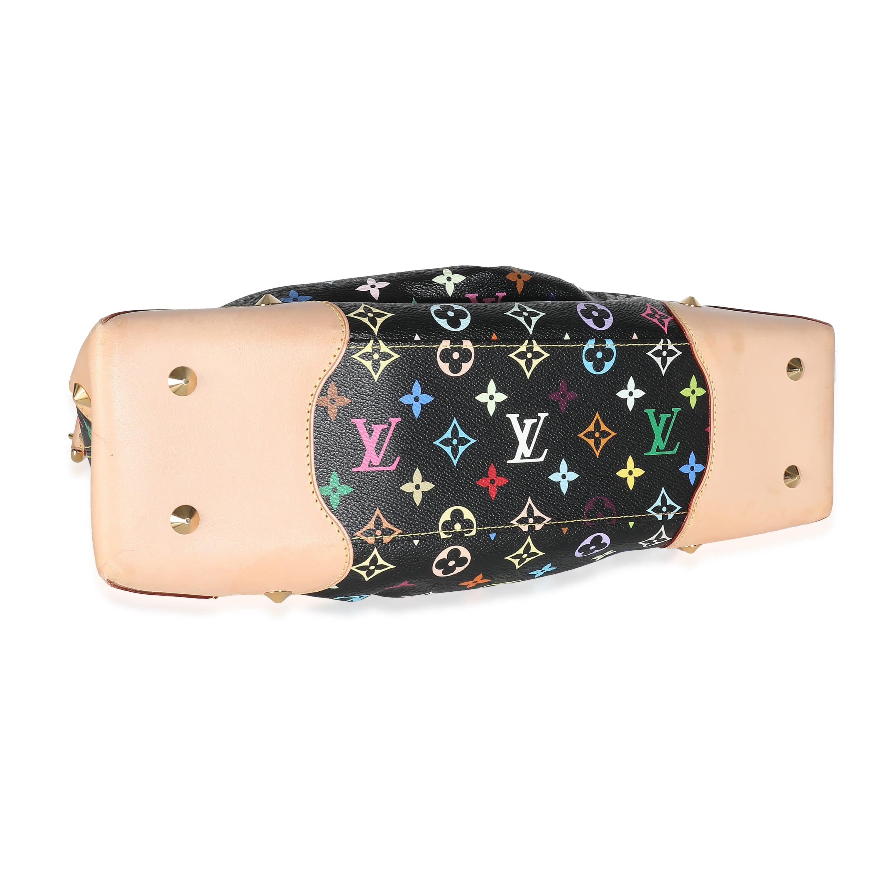 Louis Vuitton LV Black Monogram Multicolore Canvas Judy MM