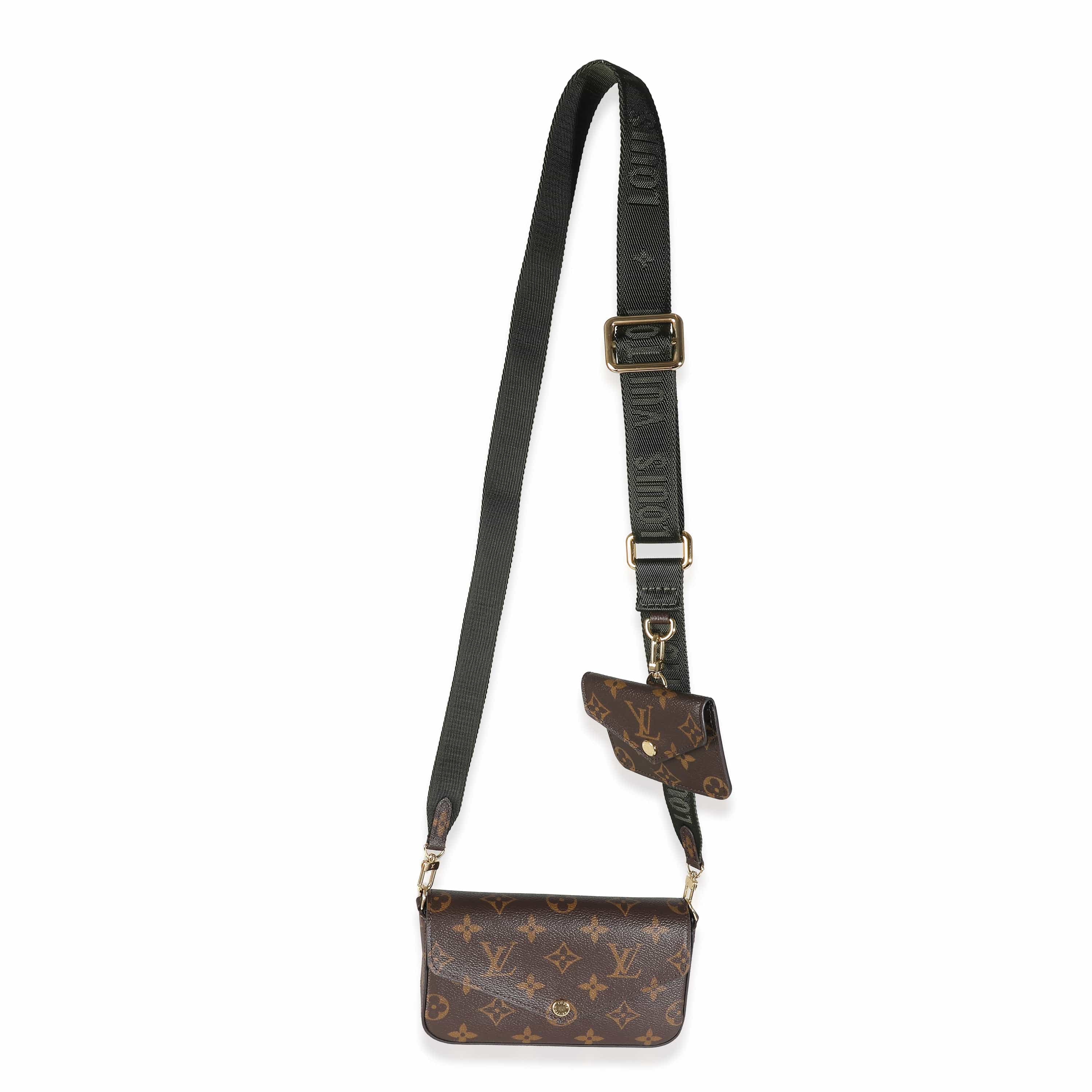 Louis Vuitton LV Khaki Monogram Canvas Felicie Strap & Go