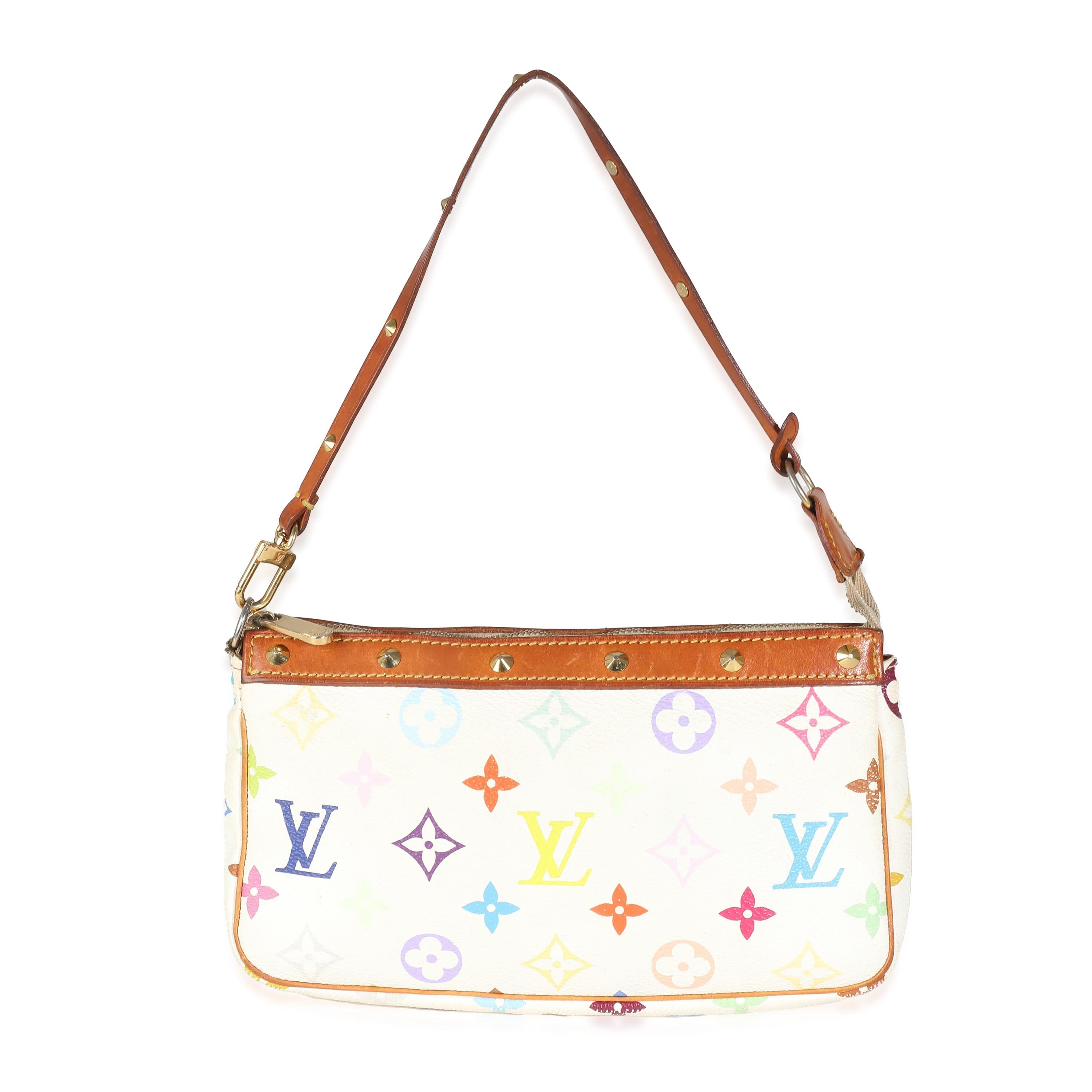 Louis Vuitton White Monogram Multicolor Canvas Pochette Accessories