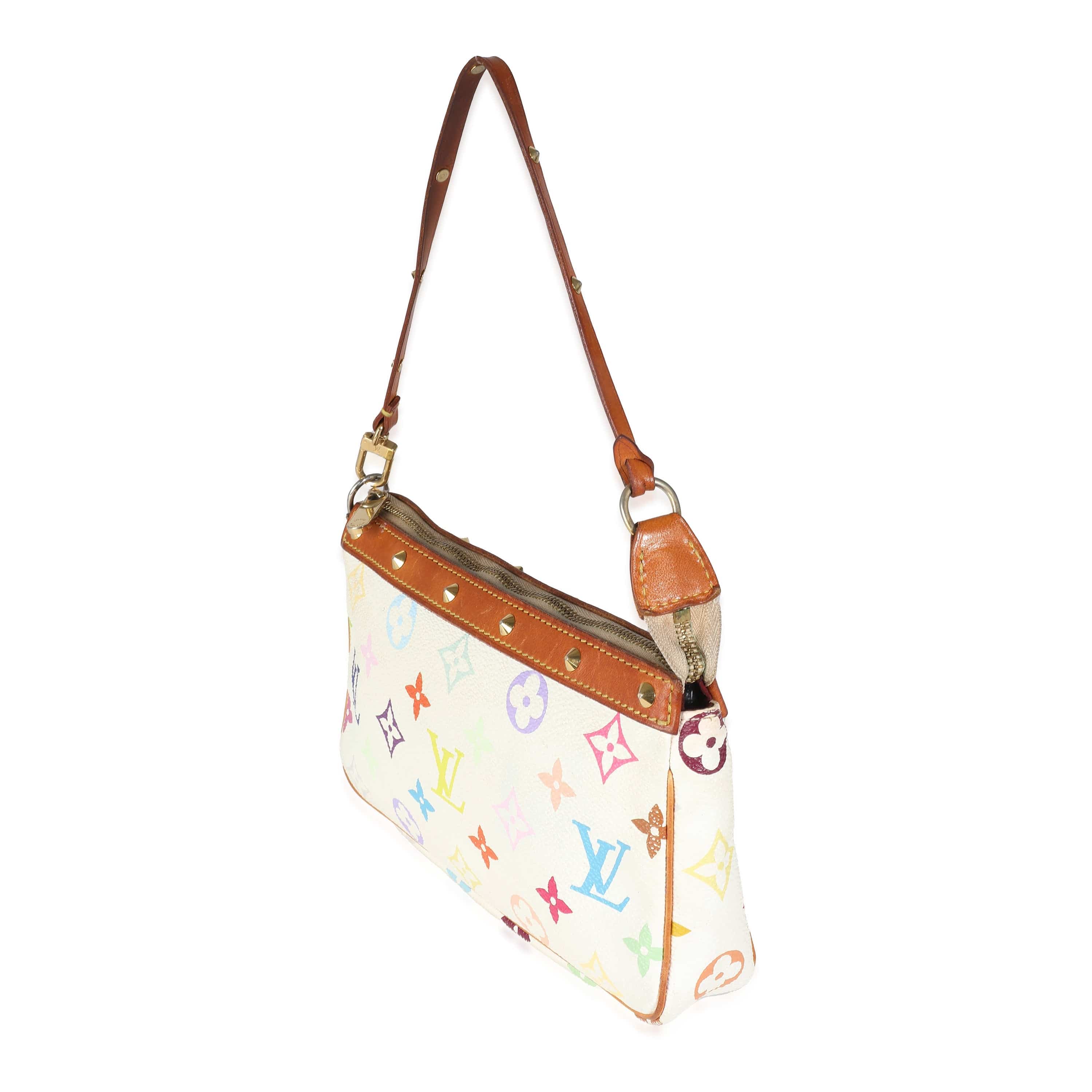 Louis Vuitton White Monogram Multicolor Canvas Pochette Accessories