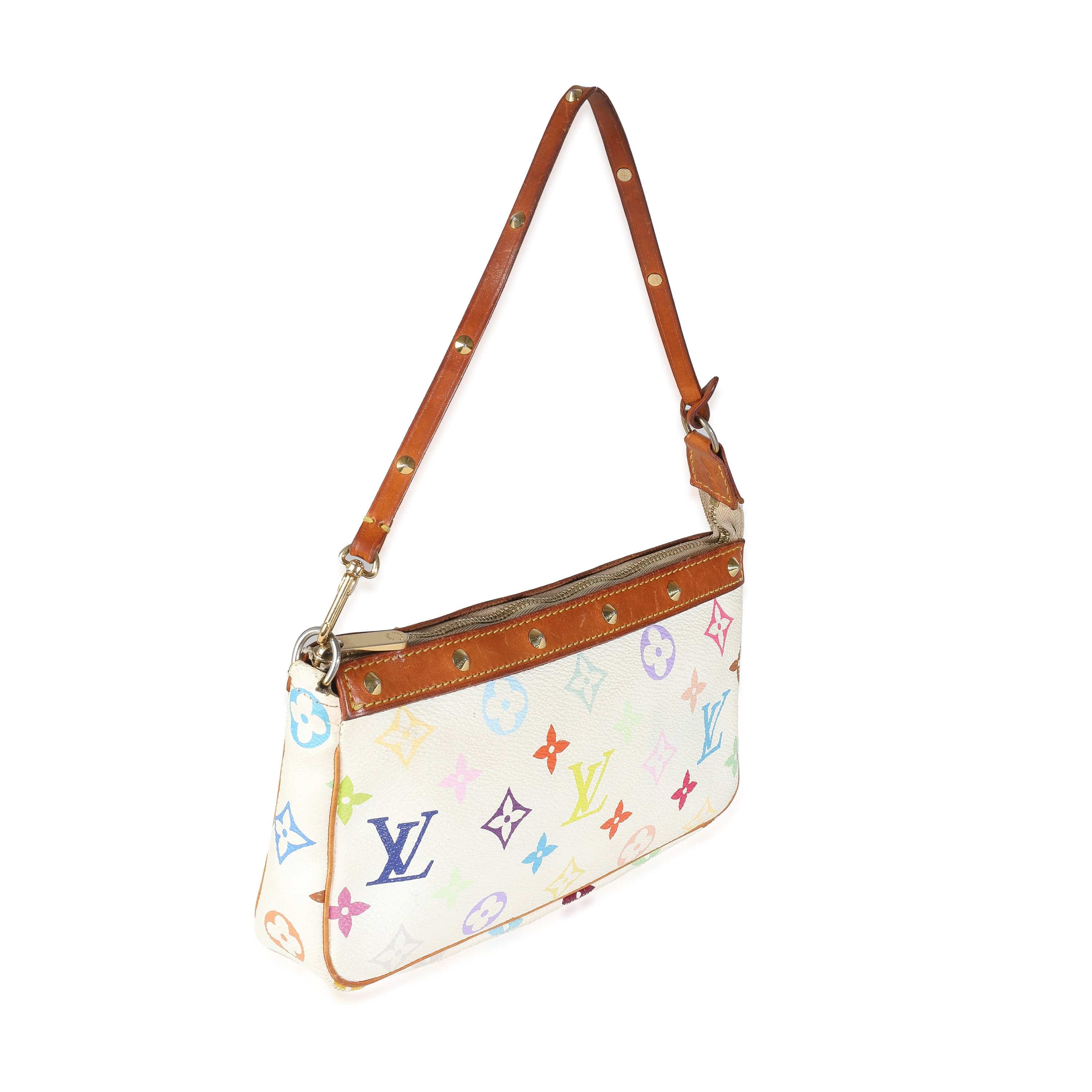 Louis Vuitton White Monogram Multicolor Canvas Pochette Accessories