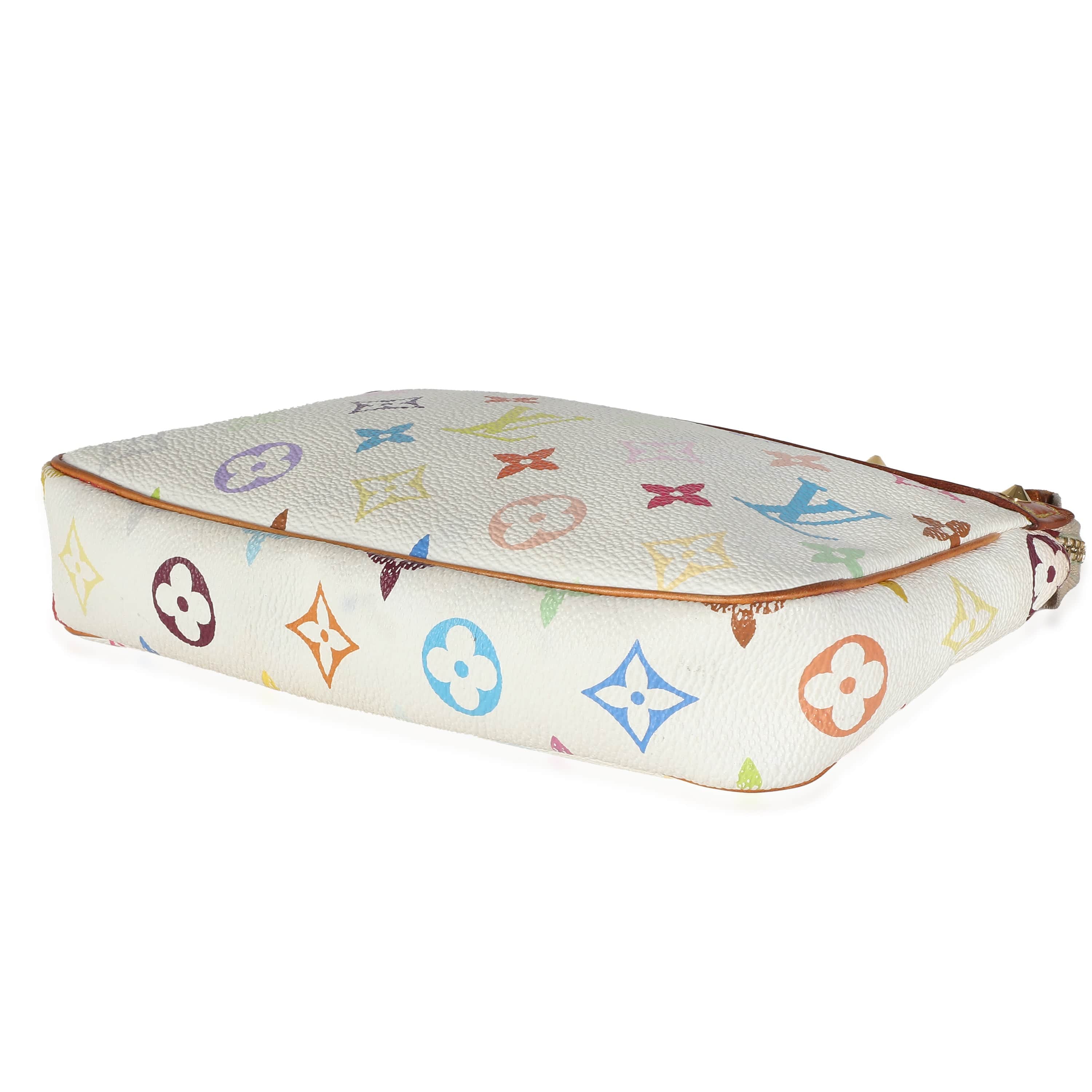 Louis Vuitton White Monogram Multicolor Canvas Pochette Accessories