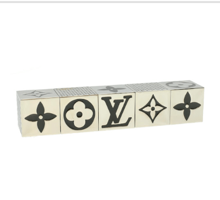 Louis Vuitton LOUIS VUITTON CUBE GAME Paper weight Silver LV Auth 38081 ASC2574