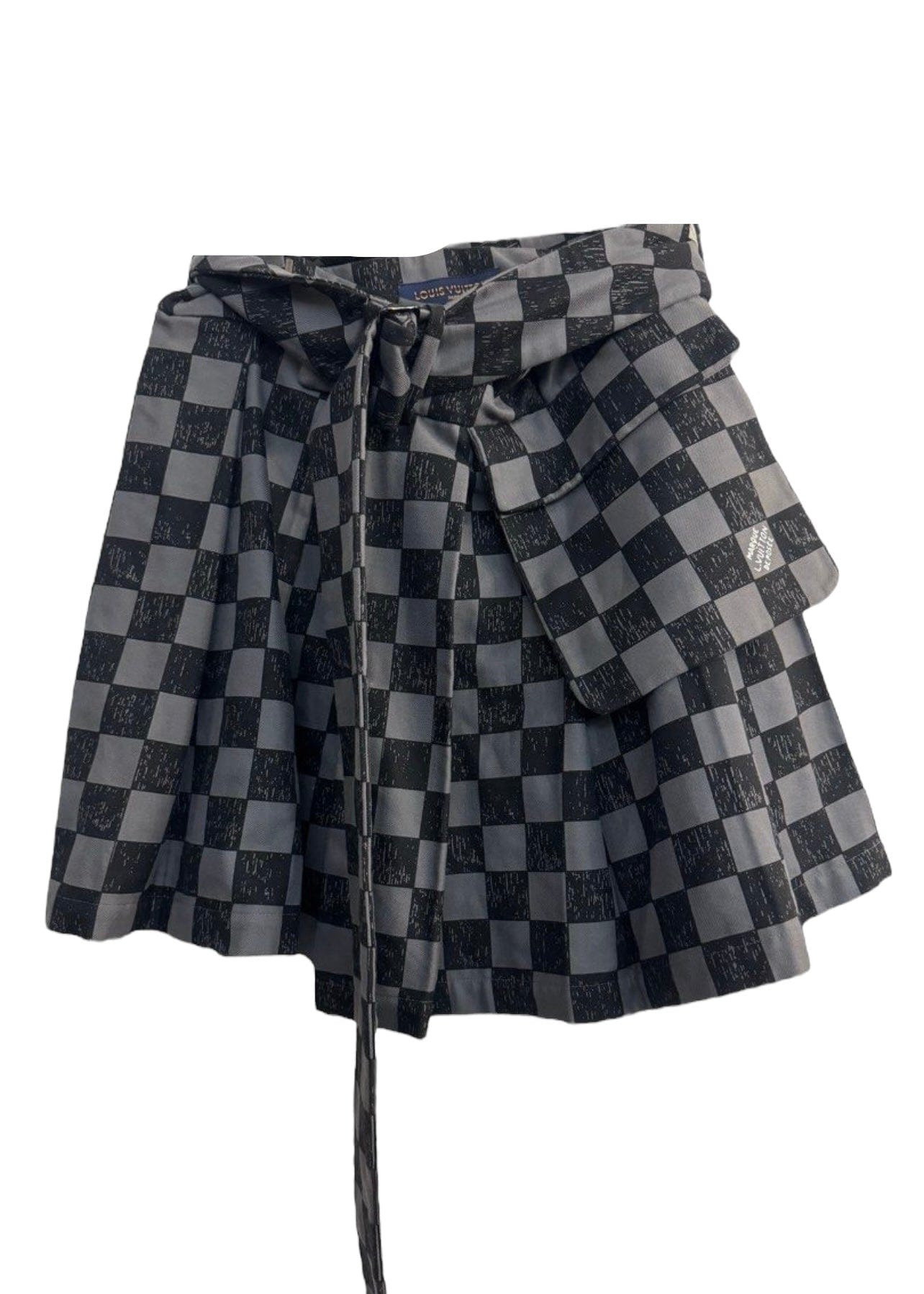 Louis Vuitton Louis Vuitton Marque Damier Belted Pleat Skirt Size M SKC1808