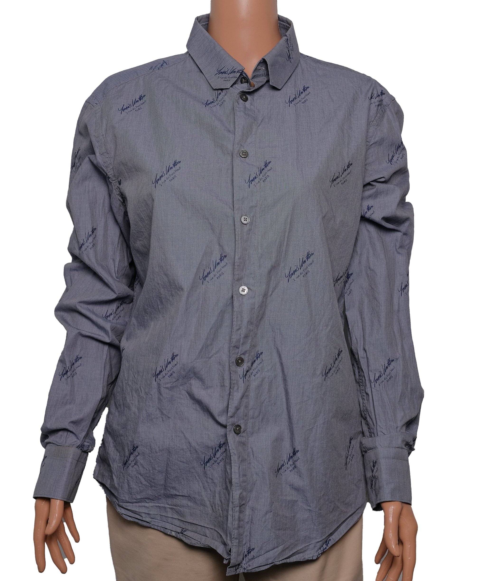 Louis Vuitton Louis Vuitton shirt  for men  Grey RJC3304