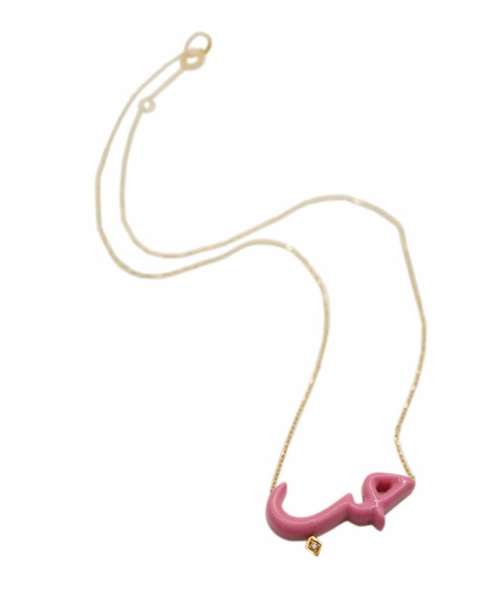 18 carat Gold necklace with Arabic writing 'LOVE' pink