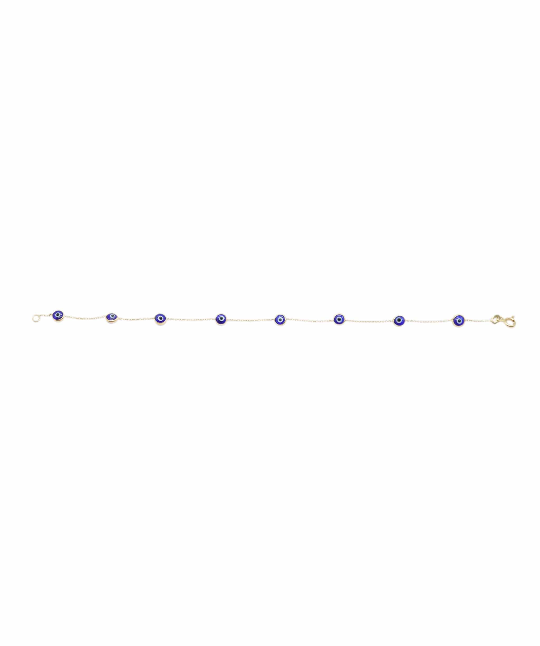 Luxury Promise evil eye bracelet ocean blue 14k ct  ASL8395