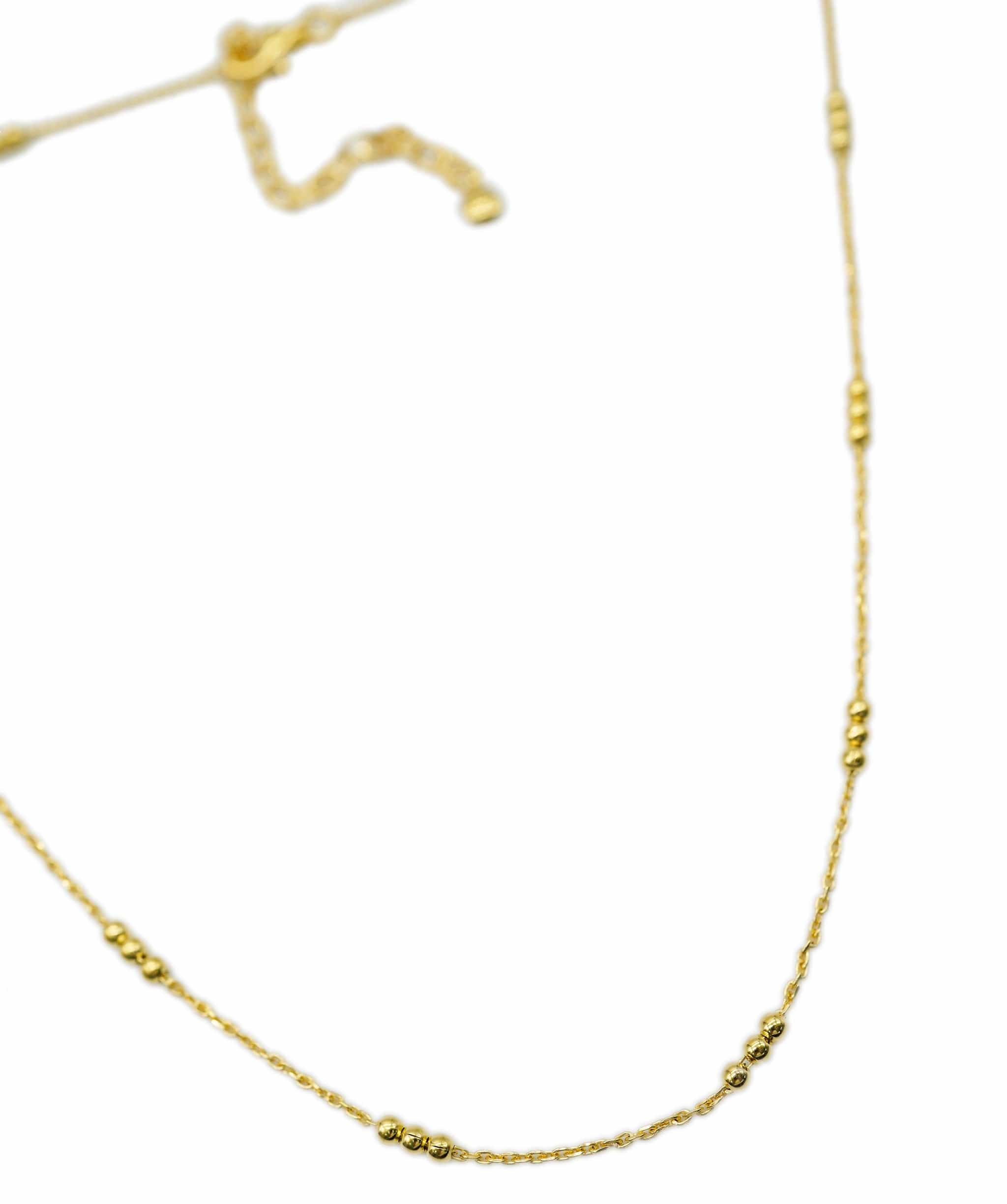 Luxury Promise Monica Vinader A 925 silver with 18K Gold Plating Vermeil Fine Beaded chain necklace ASC1948