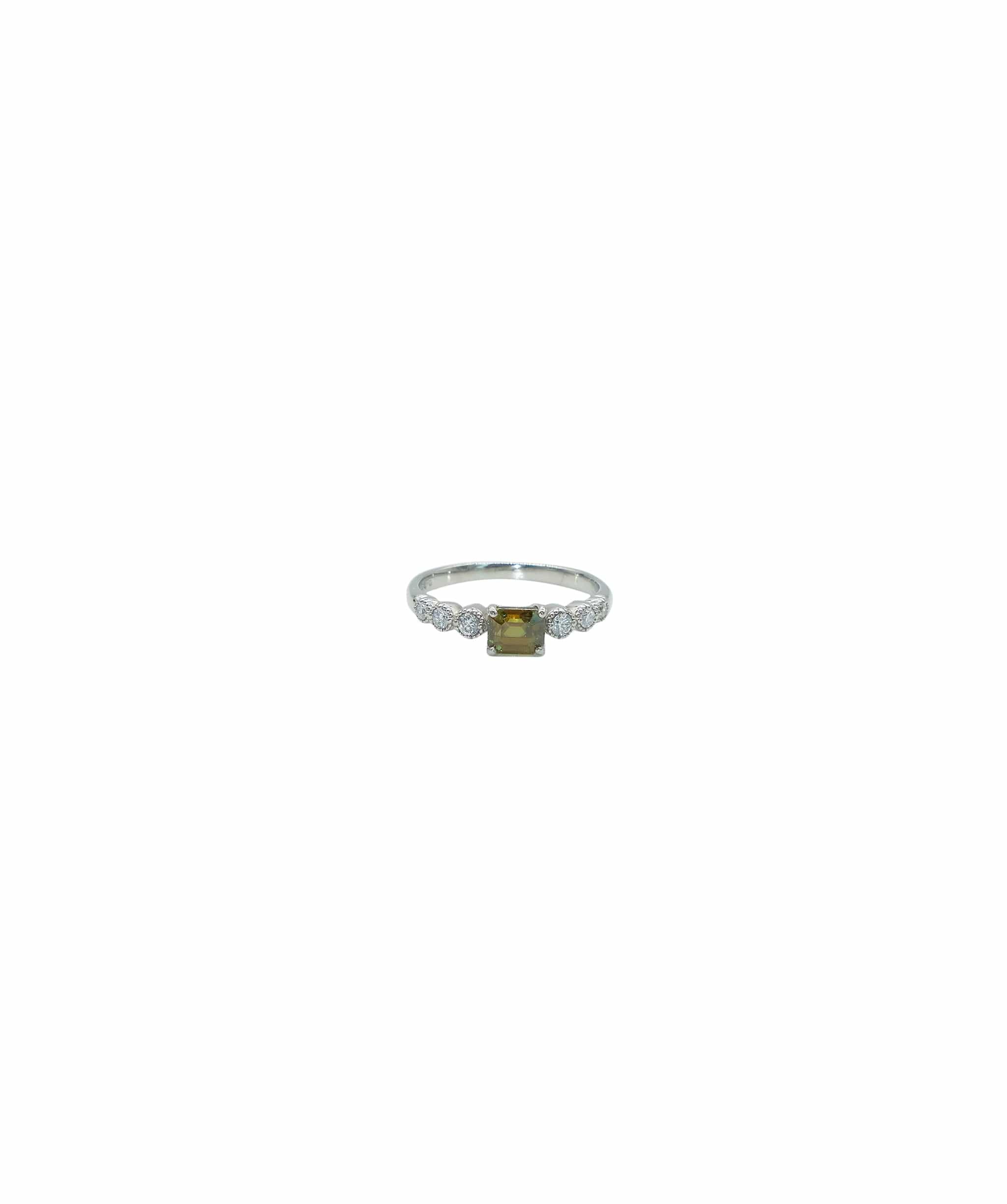 Luxury Promise Ring No. 12 Sphene 0.82ct Diamond 0.16ct Pt Platinum ASL8462