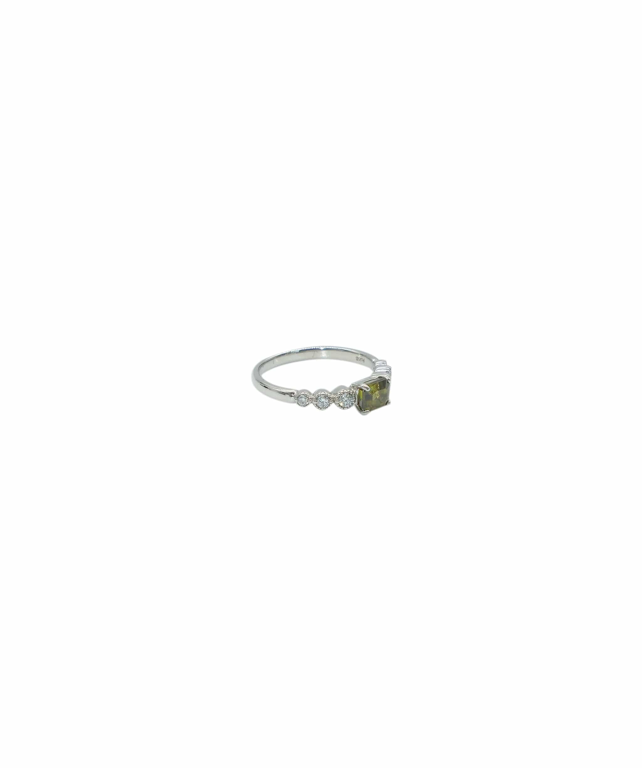 Luxury Promise Ring No. 12 Sphene 0.82ct Diamond 0.16ct Pt Platinum ASL8462