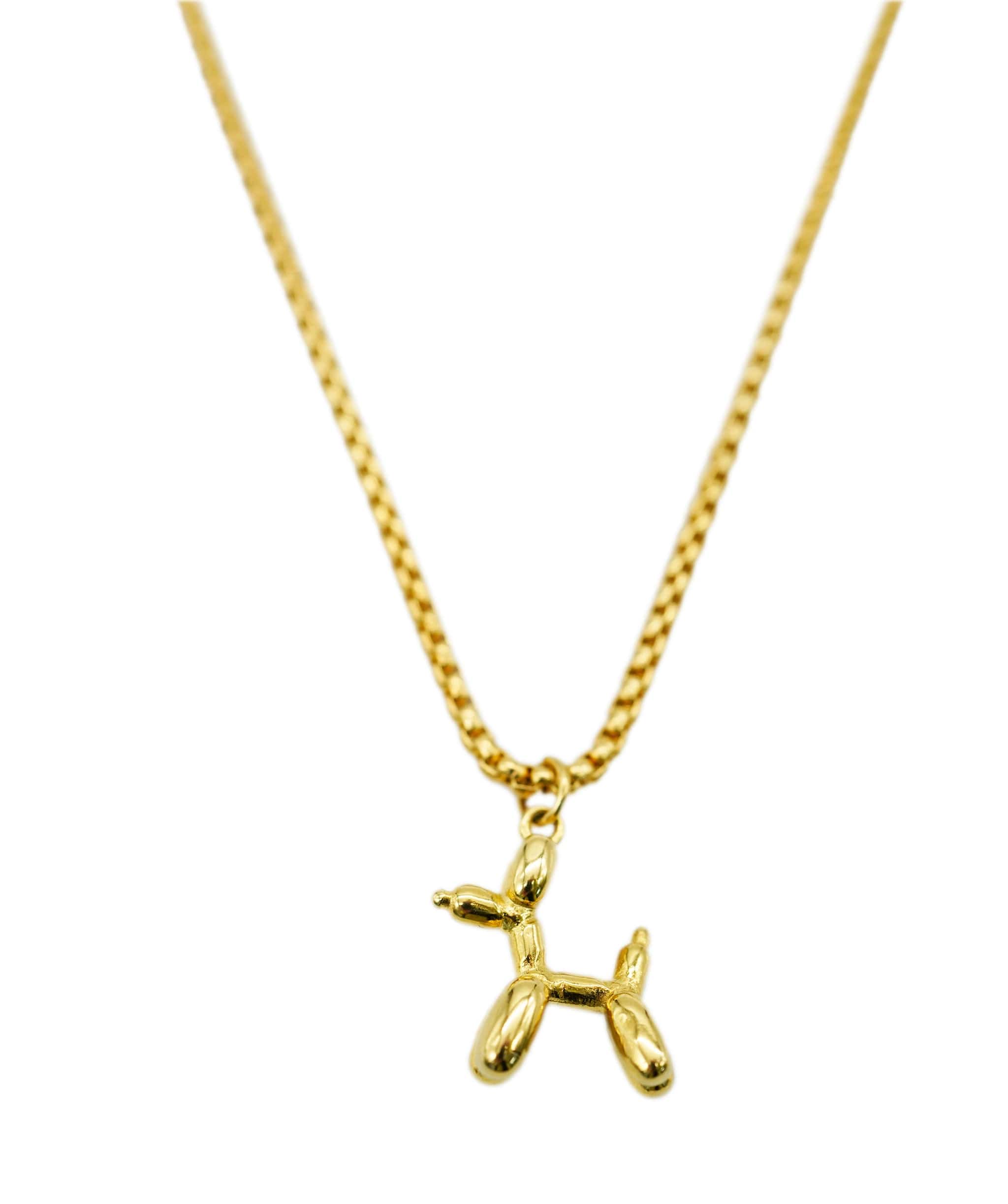 Luxury Promise 18 Carat Yellow Gold Ballon Dog Chain Necklace