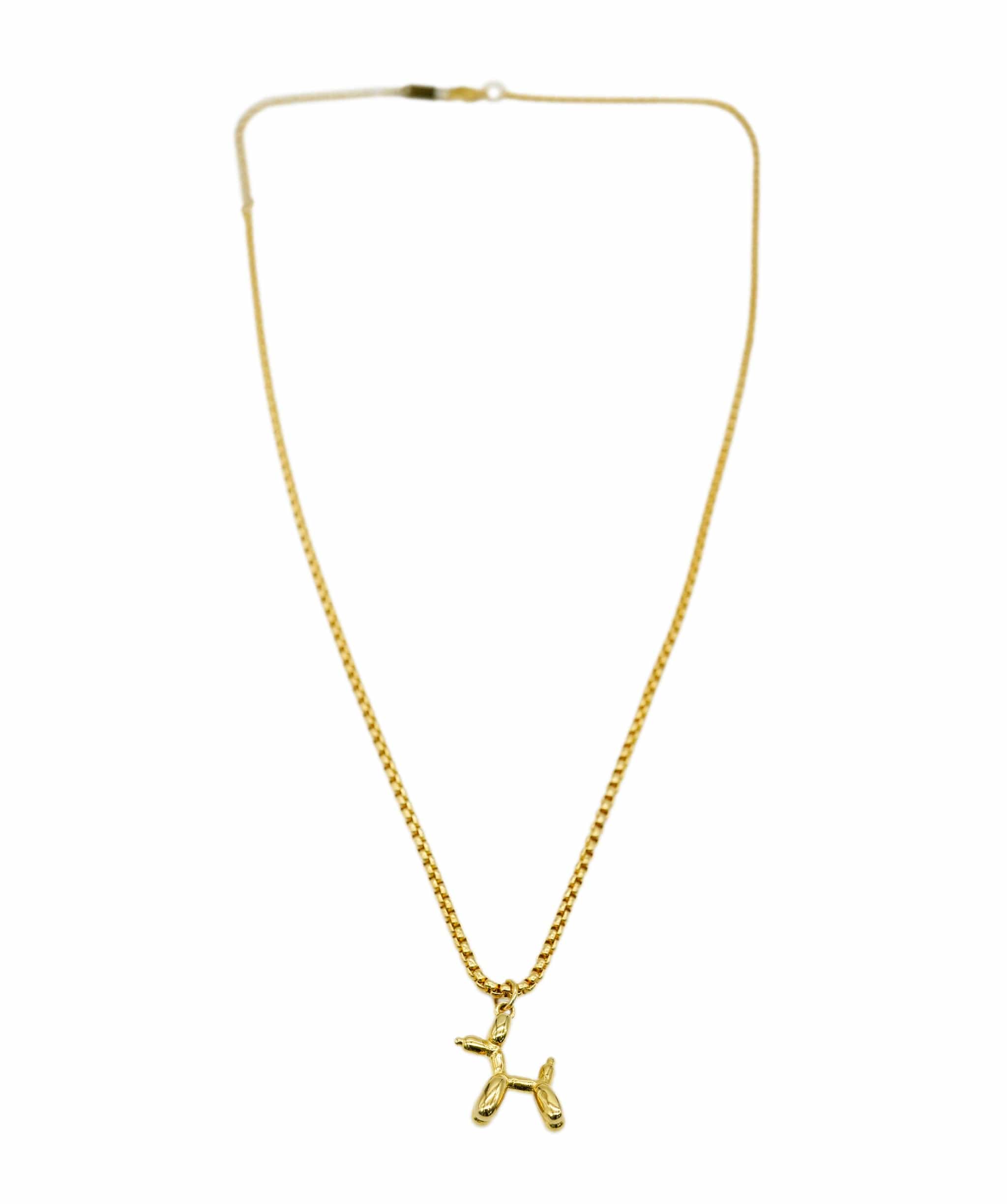 Luxury Promise 18 Carat Yellow Gold Ballon Dog Chain Necklace