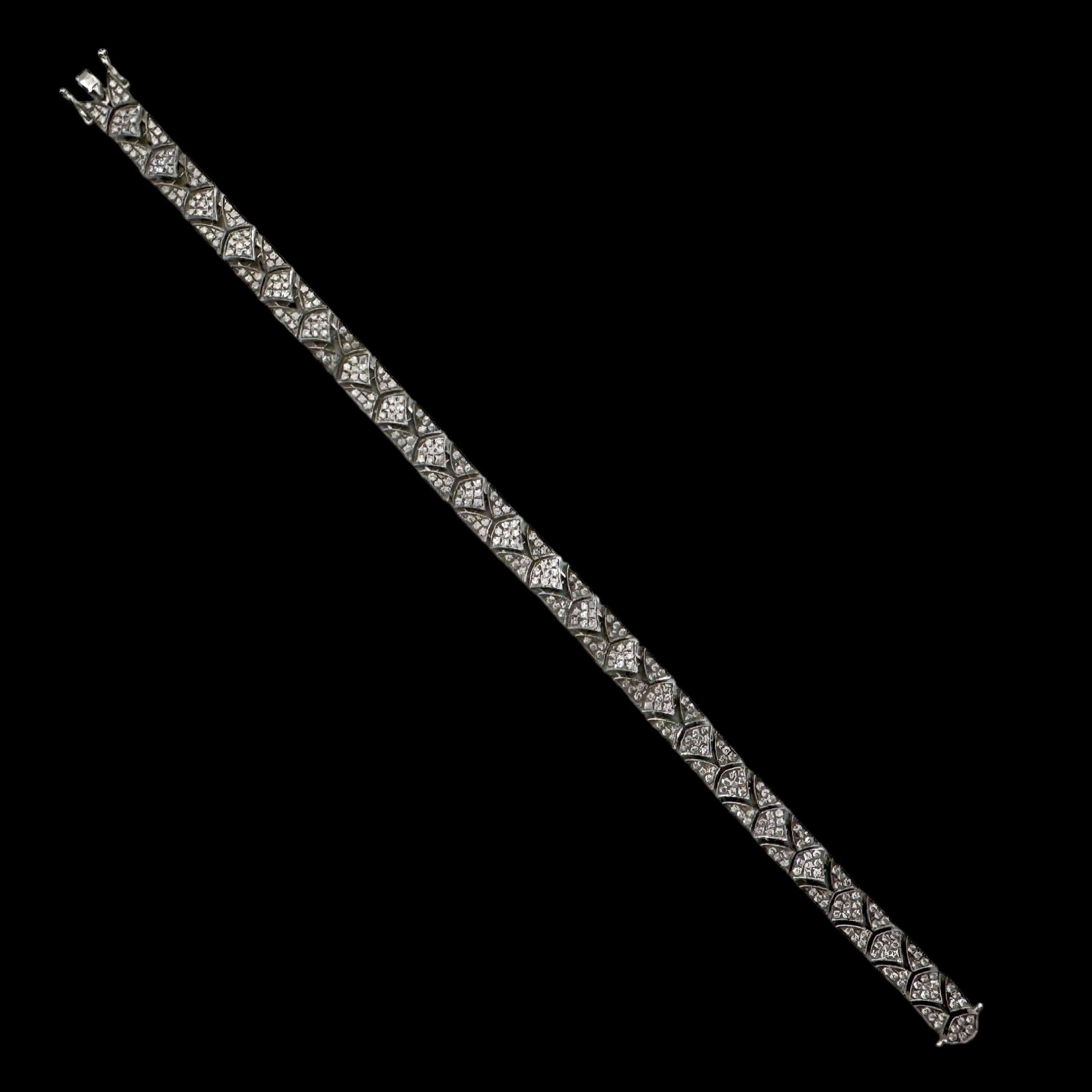 Luxury Promise 3.66ct Natural Diamond Link Bracelet in 18K White Gold