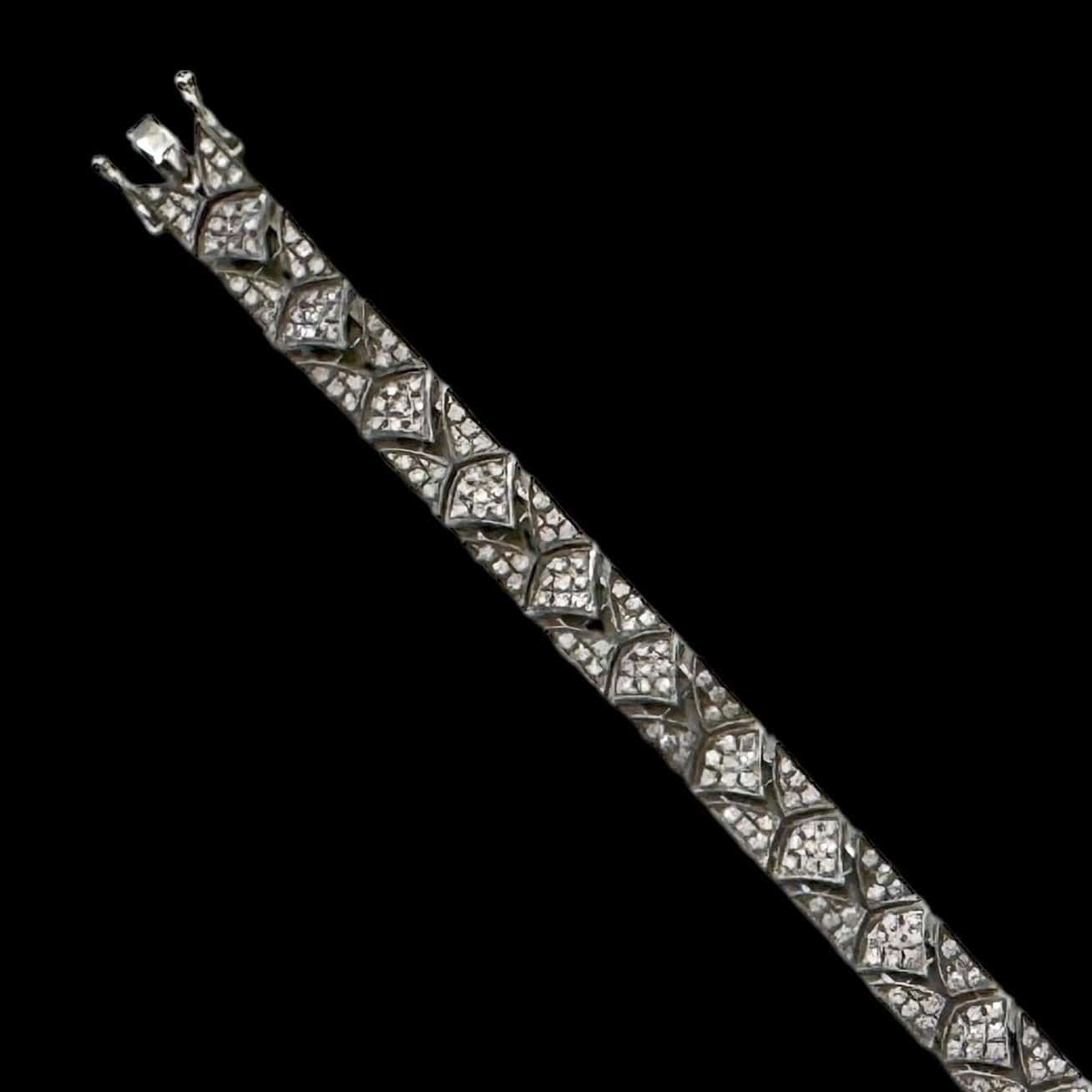 Luxury Promise 3.66ct Natural Diamond Link Bracelet in 18K White Gold