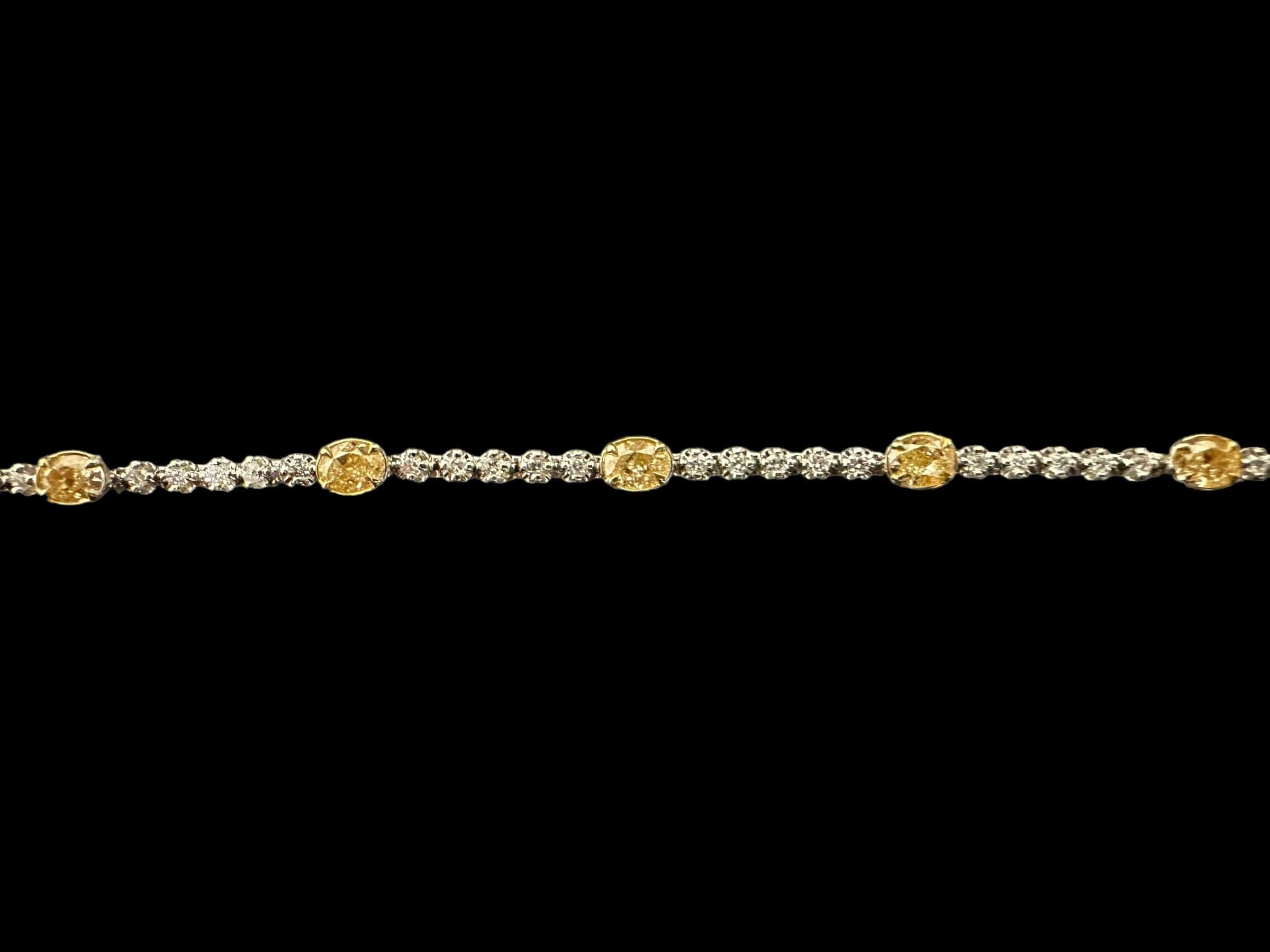 Luxury Promise Yellow & White Diamond Tennis Bracelet