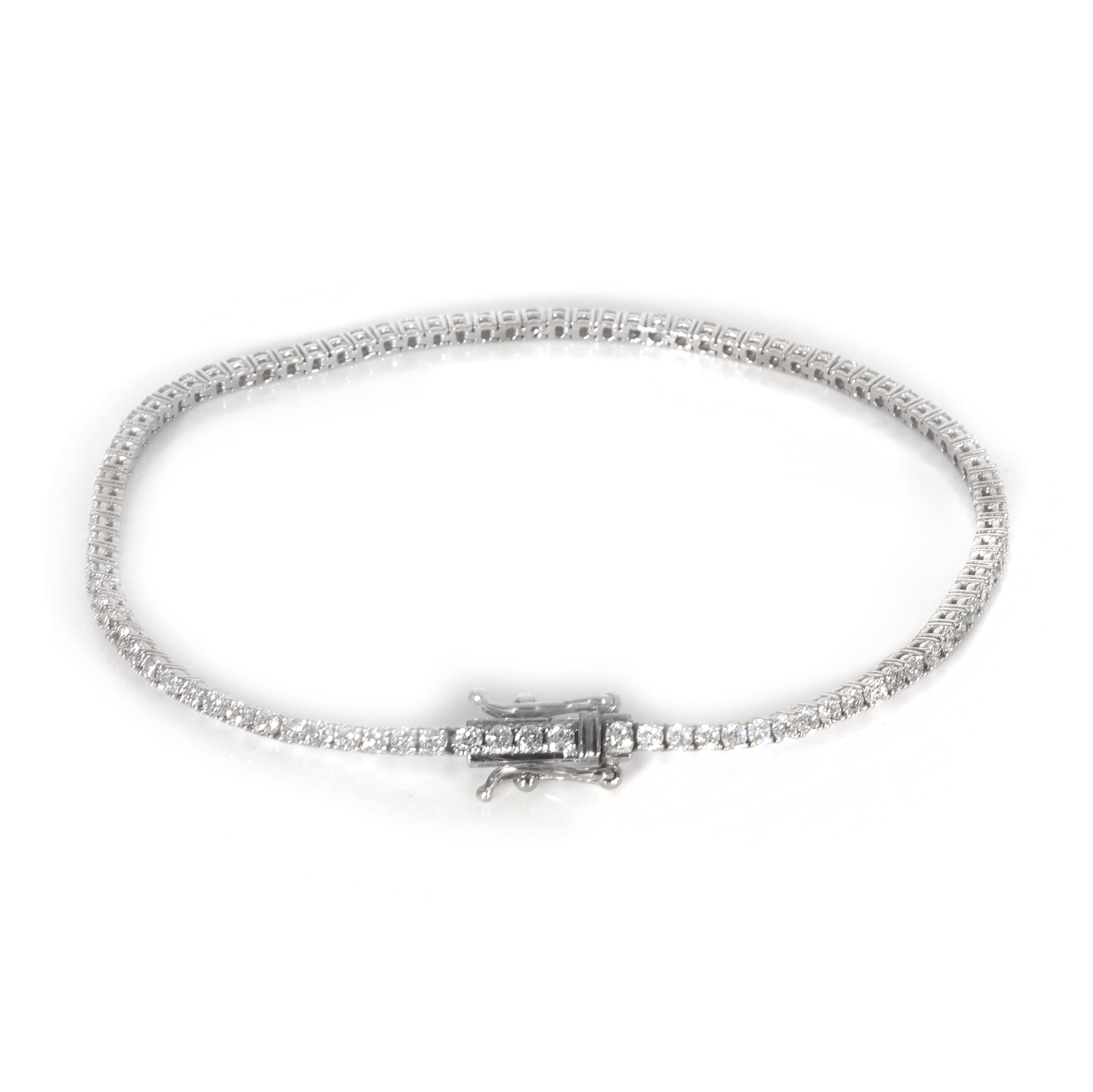 Luxury Promise Diamond Tennis Bracelet in 14K White Gold 2 CTW