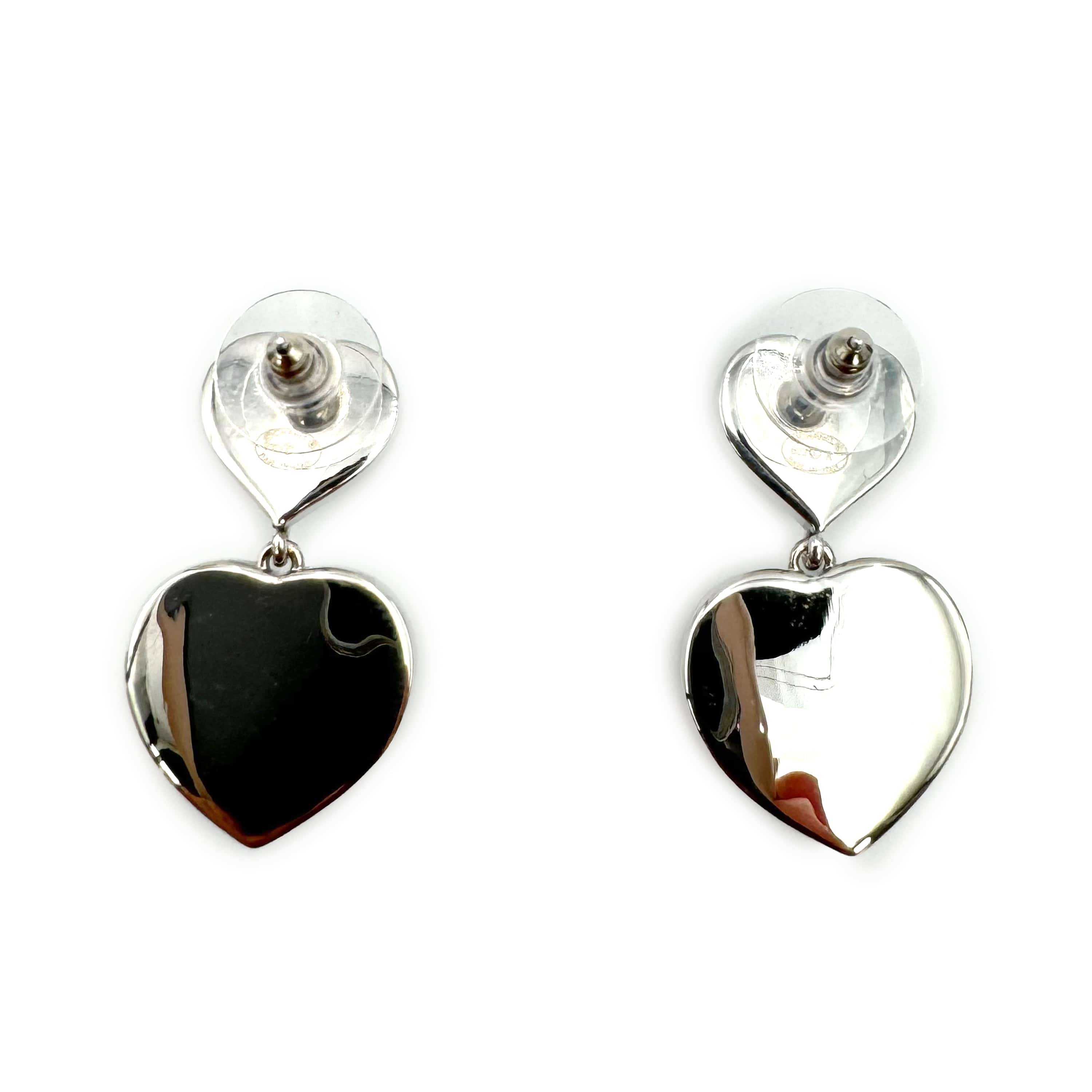 Luxury Promise CHANEL EARRINGS COCOMARK HEART MOTIF FAKEPEARL RHINESTONE ACCESSORY B23K 90233431