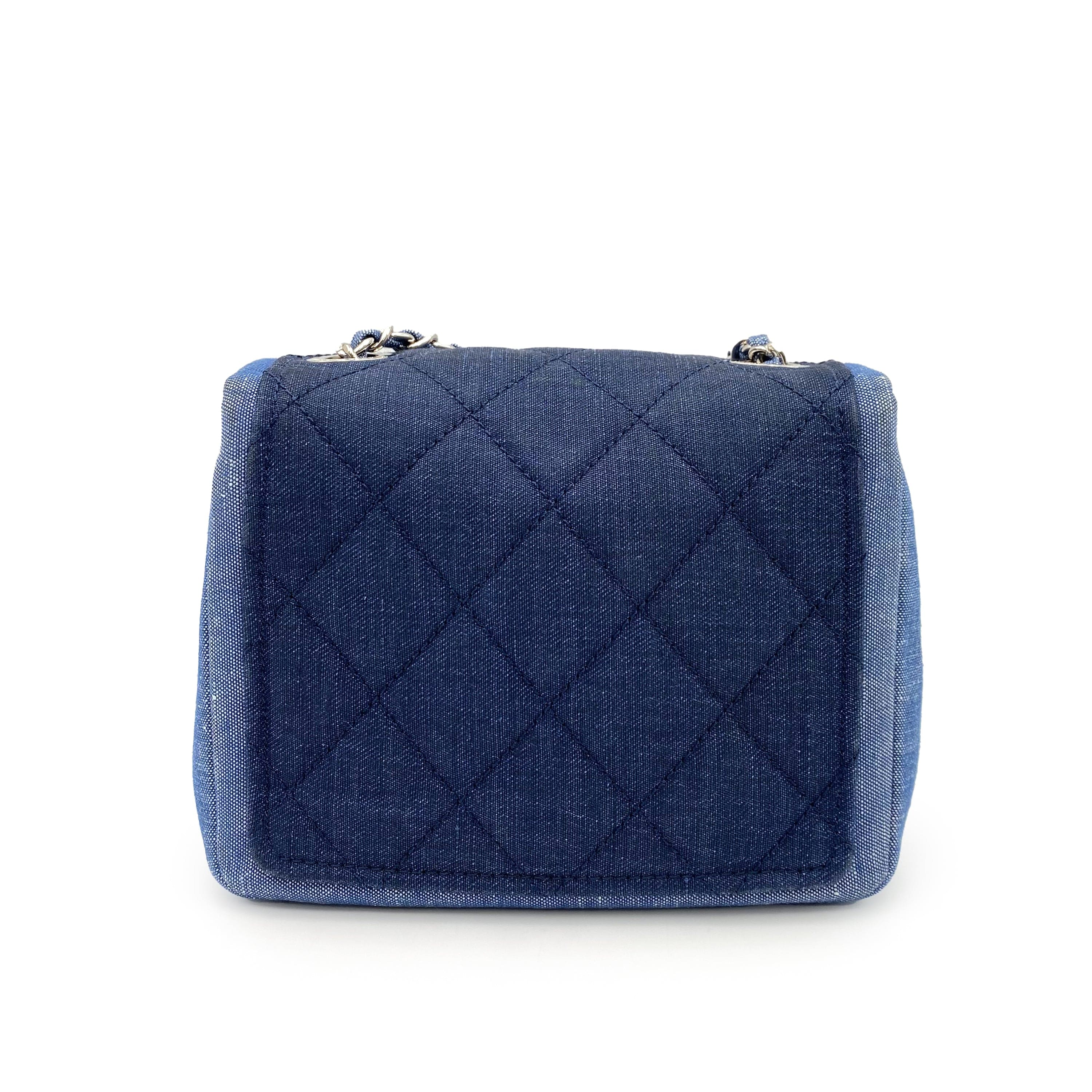 Luxury Promise CHANEL MINI MATELASSE CHAIN SHOULDER BAG BLUE DENIM 90234543