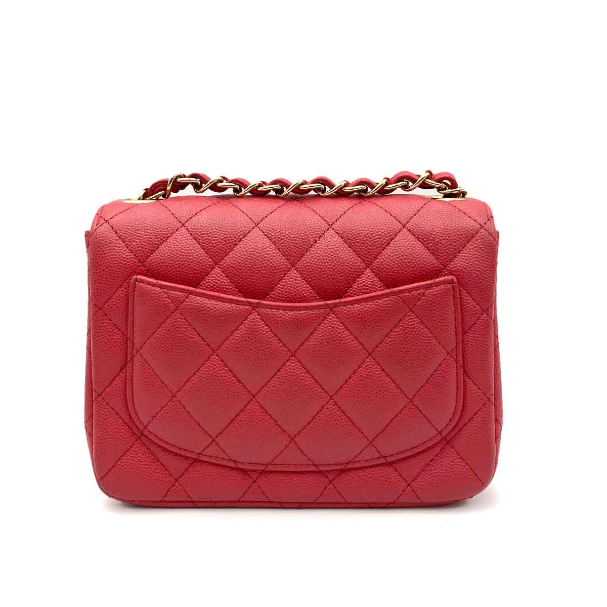 Luxury Promise CHANEL MINI SQUARE CHAIN SHOULDER BAG PINK CAVIAR SKIN 90235465