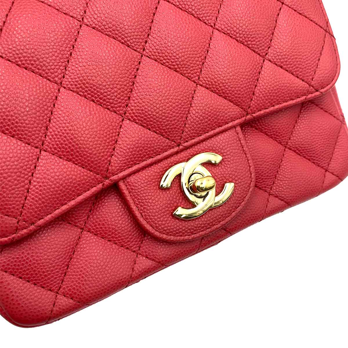 Luxury Promise CHANEL MINI SQUARE CHAIN SHOULDER BAG PINK CAVIAR SKIN 90235465