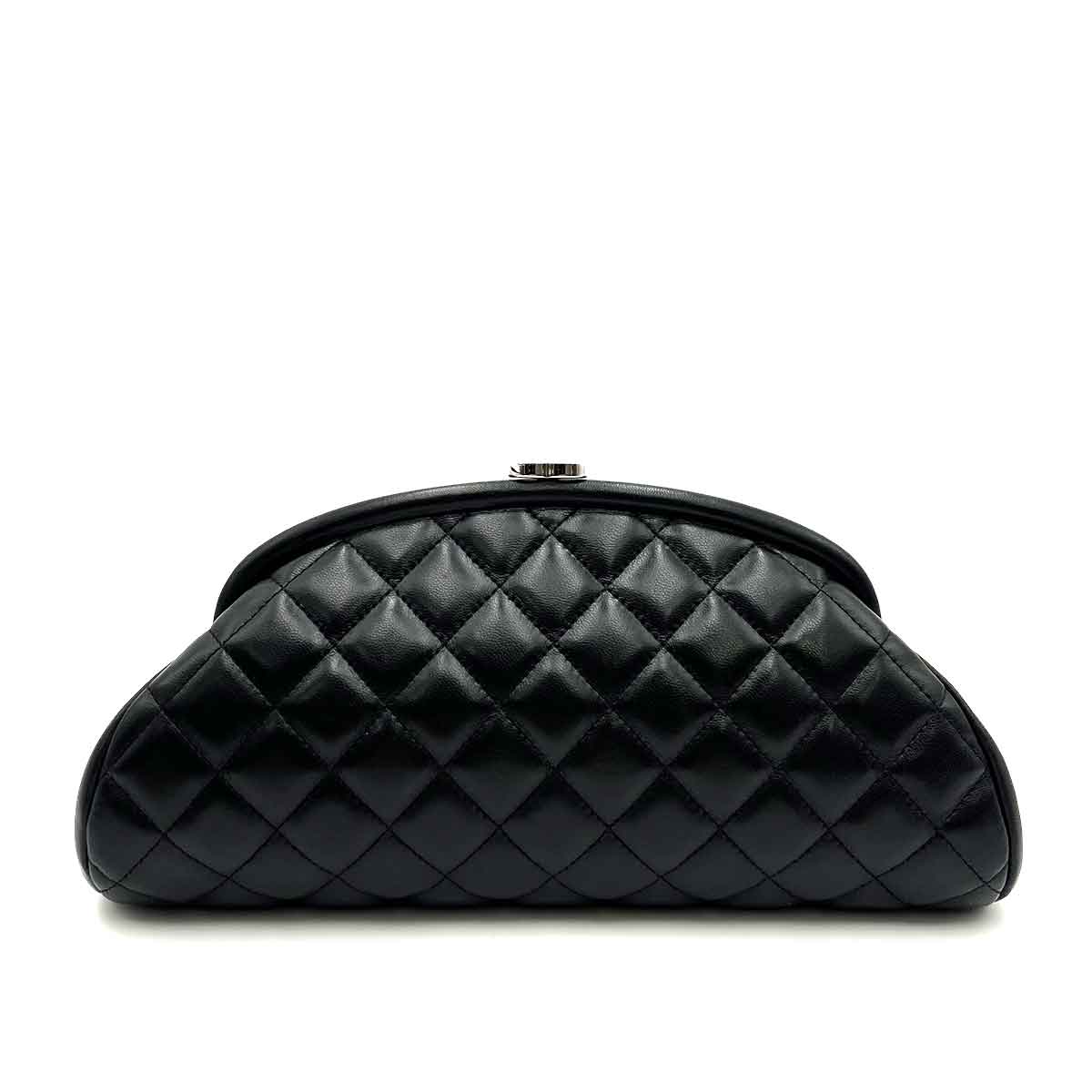 Luxury Promise CHANEL VINTAGE CLUTCH BAG BLACK LAMB SKIN 90234555