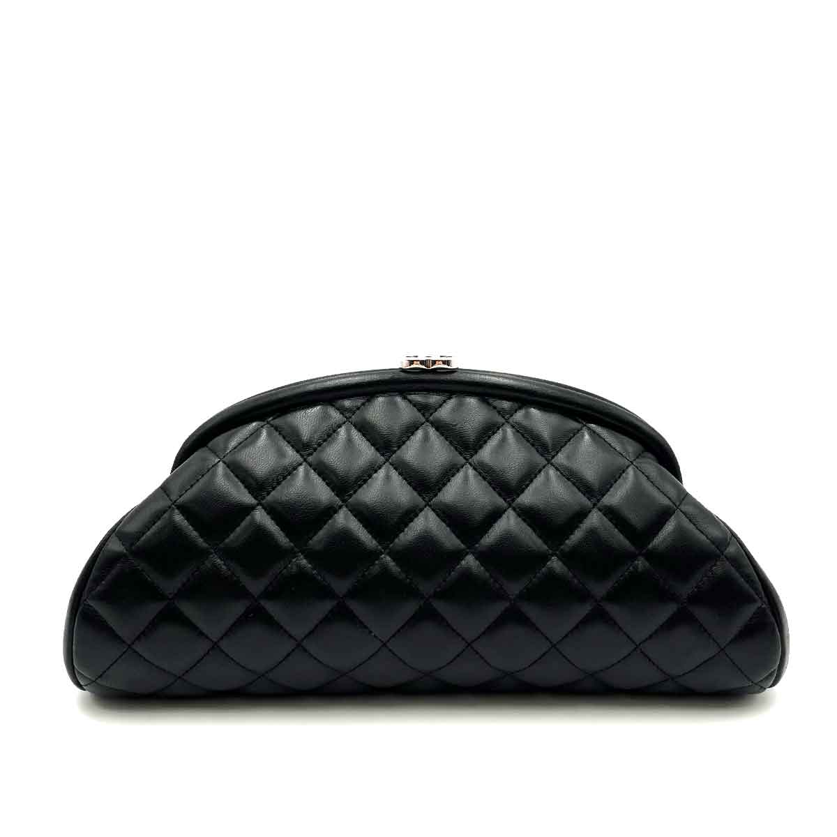 Luxury Promise CHANEL VINTAGE CLUTCH BAG BLACK LAMB SKIN 90234555