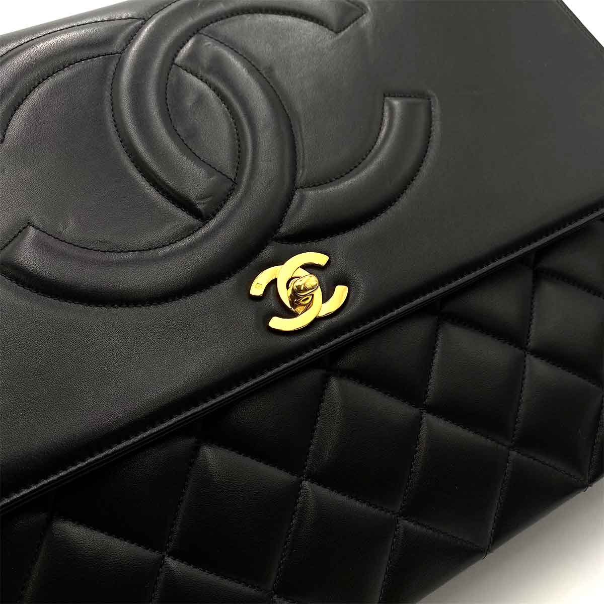 Luxury Promise Chanel Vintage Flap Maxi Timeless CC Turnlock Black lambskin GHW #2 90233652