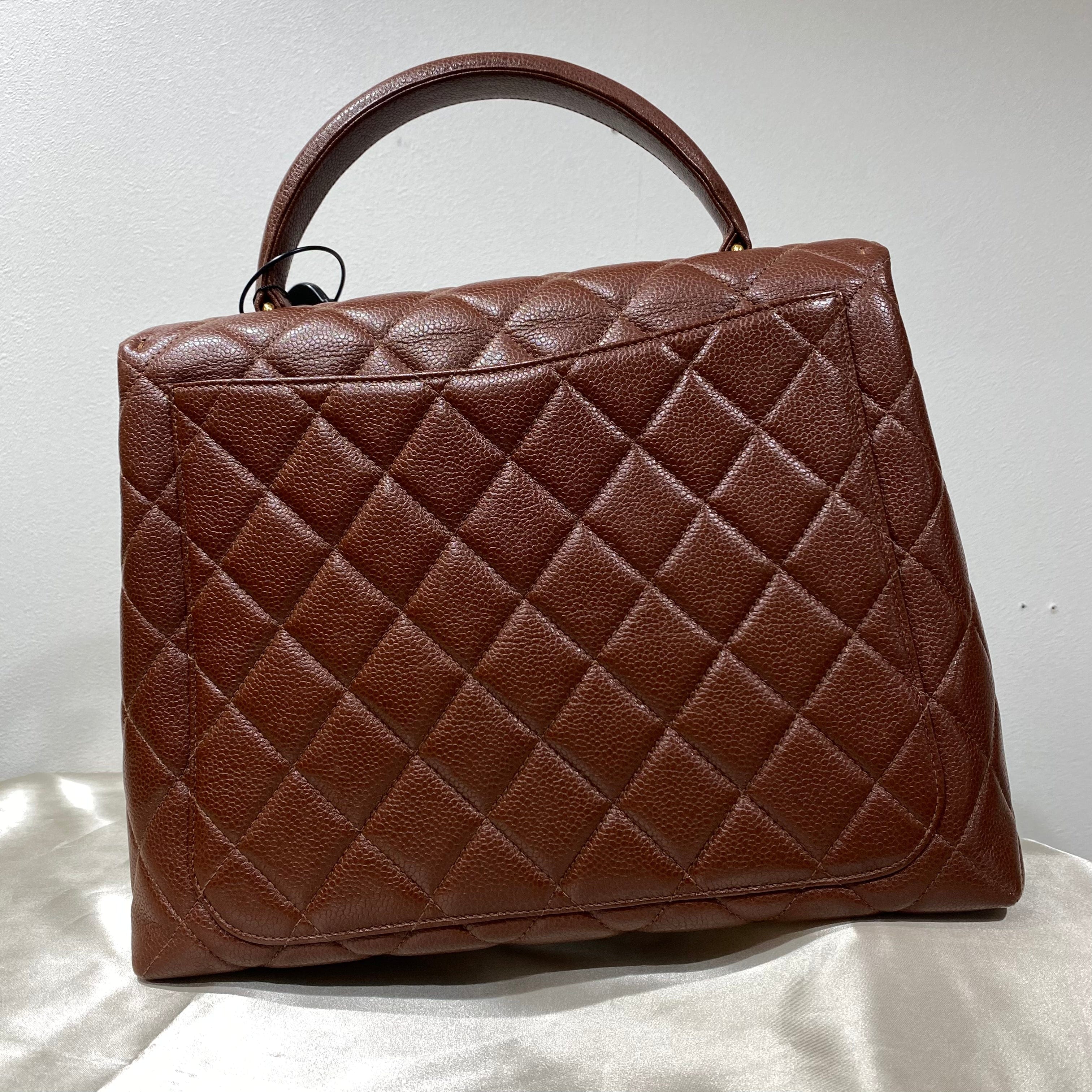 Luxury Promise CHANEL VINTAGE HAND BAG BROWN CAVIAR SKIN 90190793