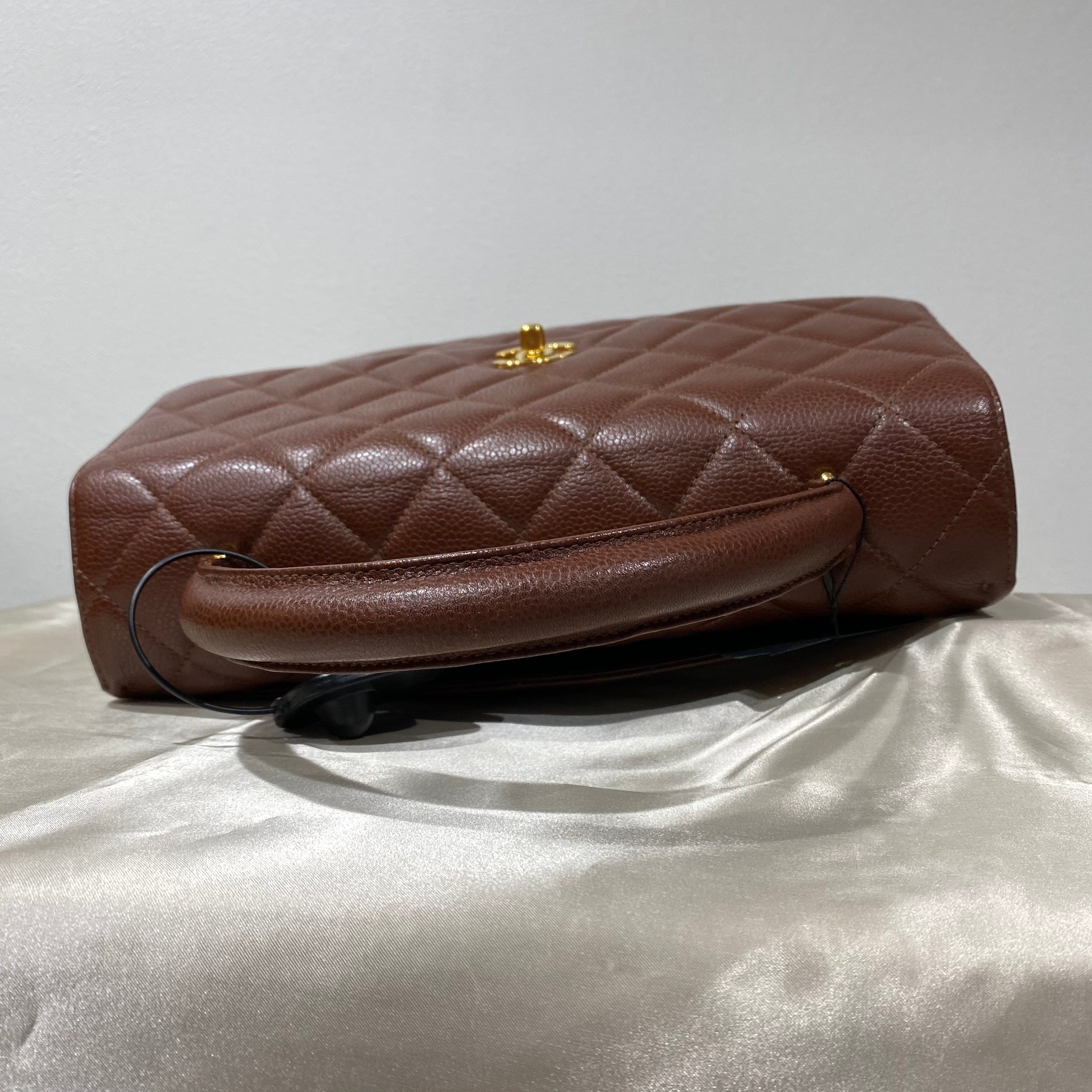 Luxury Promise CHANEL VINTAGE HAND BAG BROWN CAVIAR SKIN 90190793