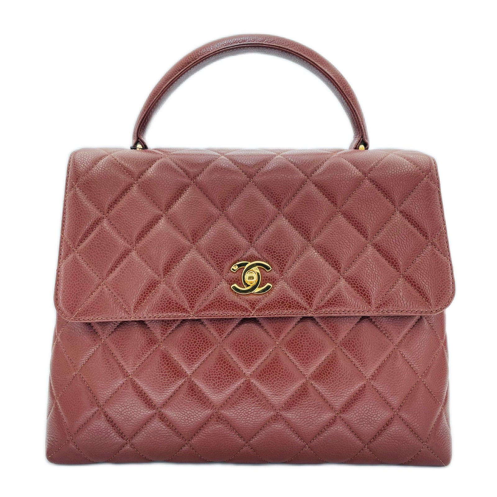 Luxury Promise CHANEL VINTAGE HAND BAG BROWN CAVIAR SKIN 90190793