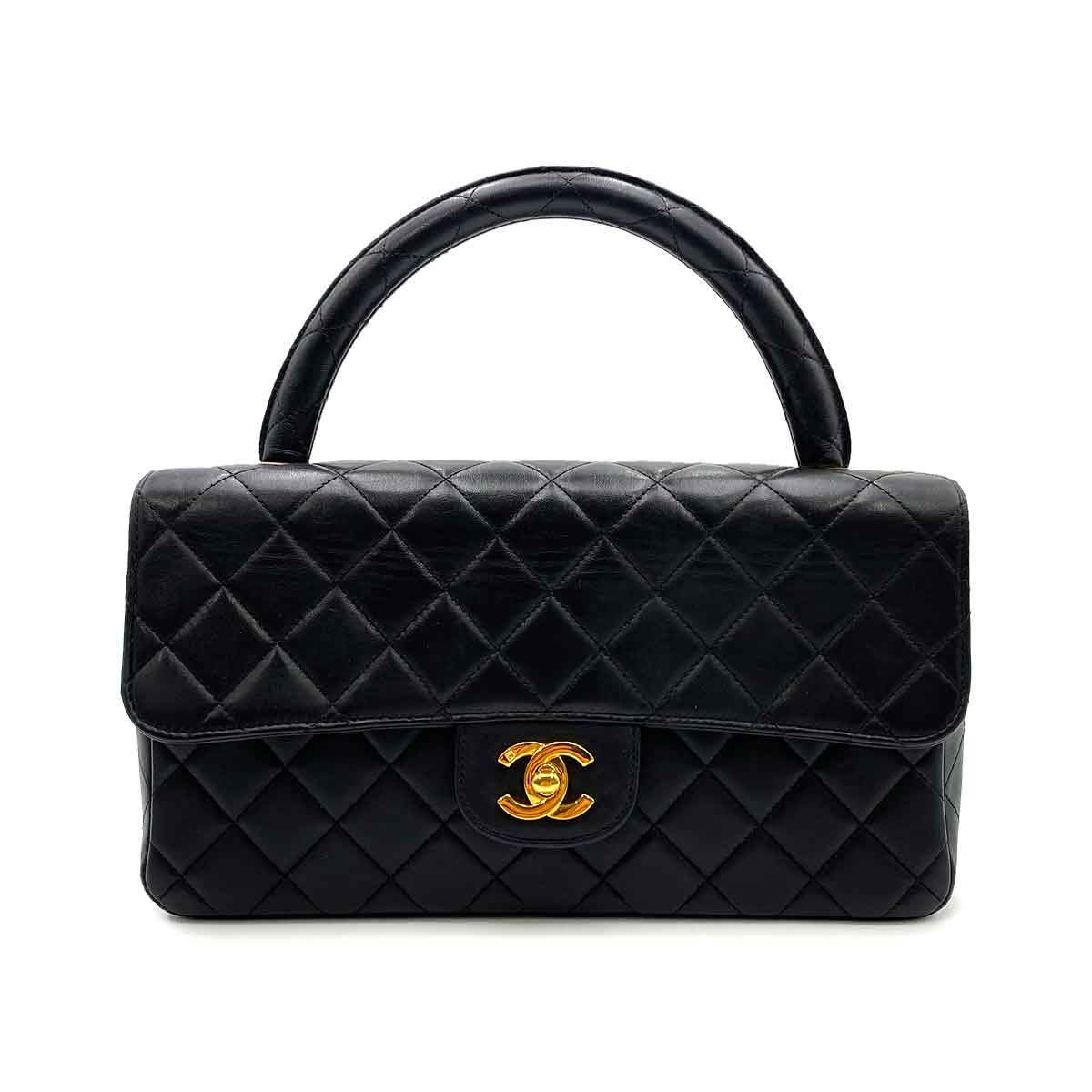 Luxury Promise CHANEL VINTAGE PARENT-CHILD BAG PARENTS ONLY BLACK LAMB SKIN 90231960