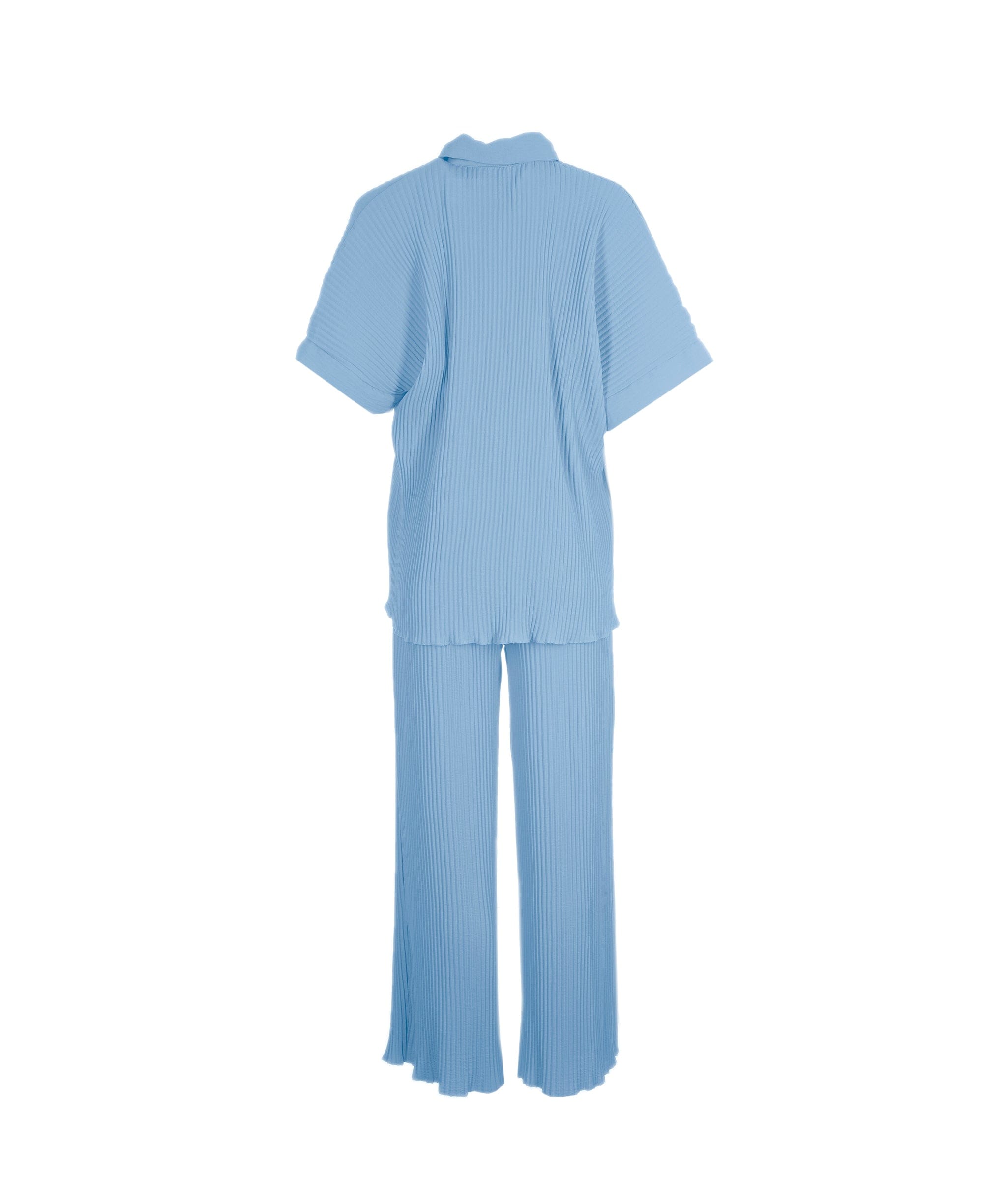 Luxury Promise Brandi bably blue pleated trouser set ASL8284